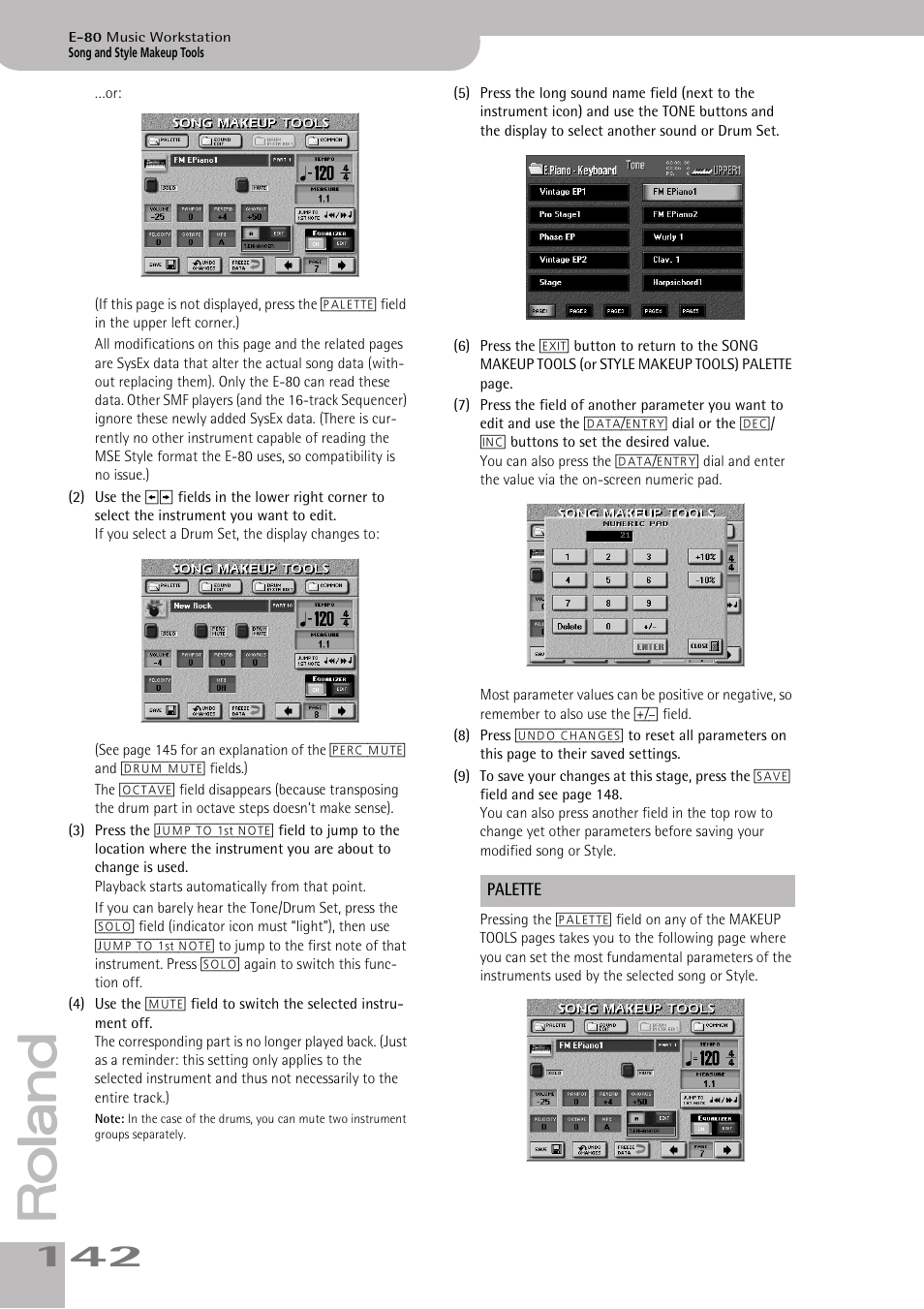 Palette | Roland E-80 User Manual | Page 142 / 284