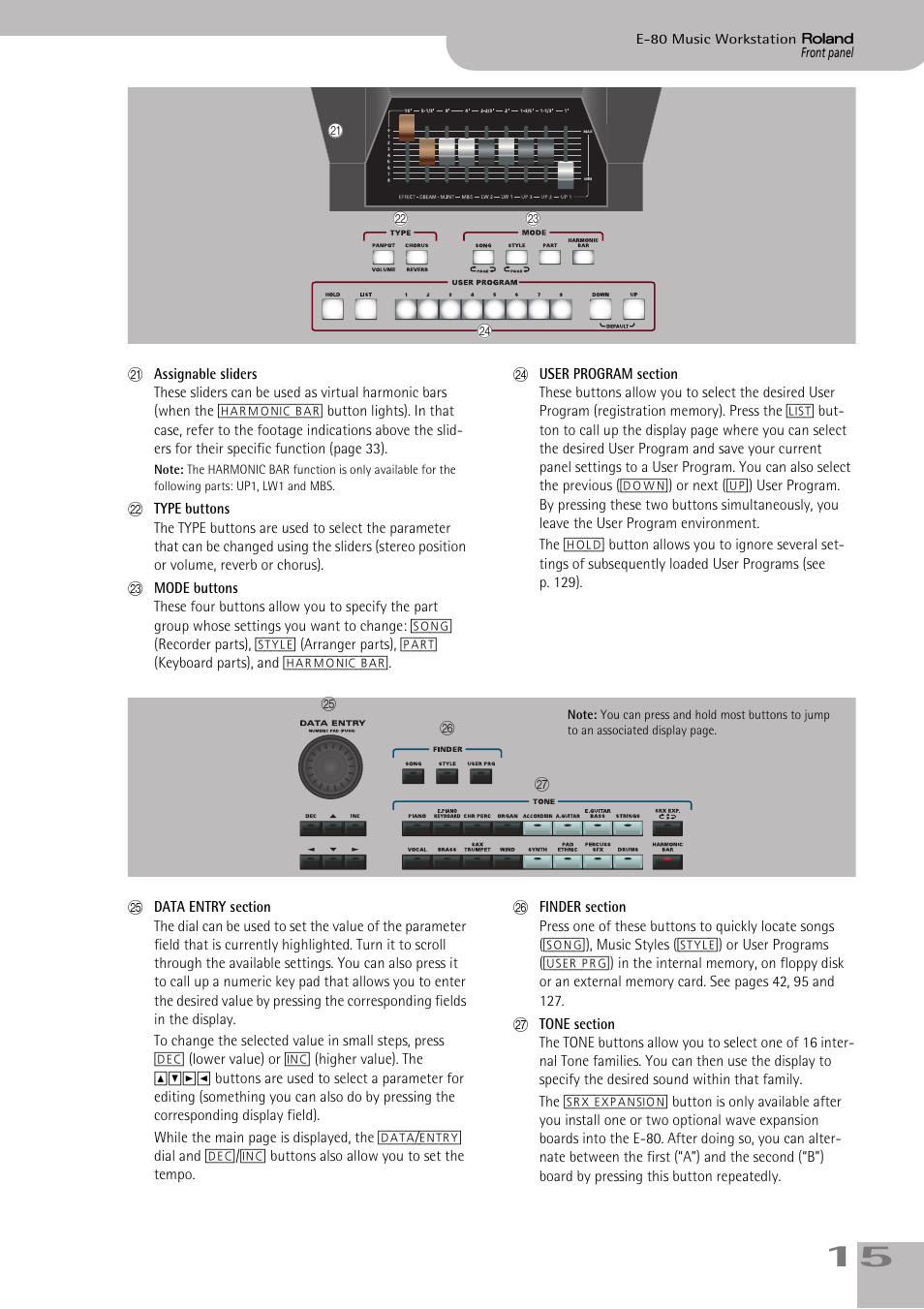 Roland E-80 User Manual | Page 15 / 284