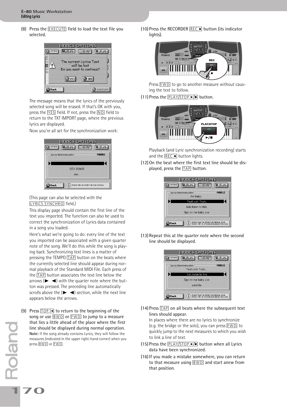 Roland E-80 User Manual | Page 170 / 284