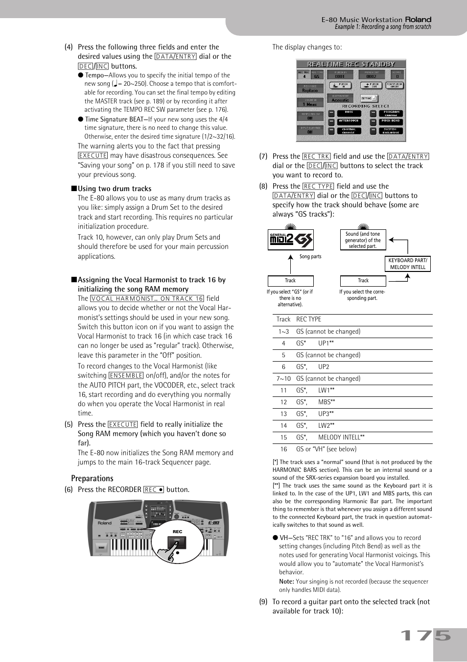 Preparations | Roland E-80 User Manual | Page 175 / 284