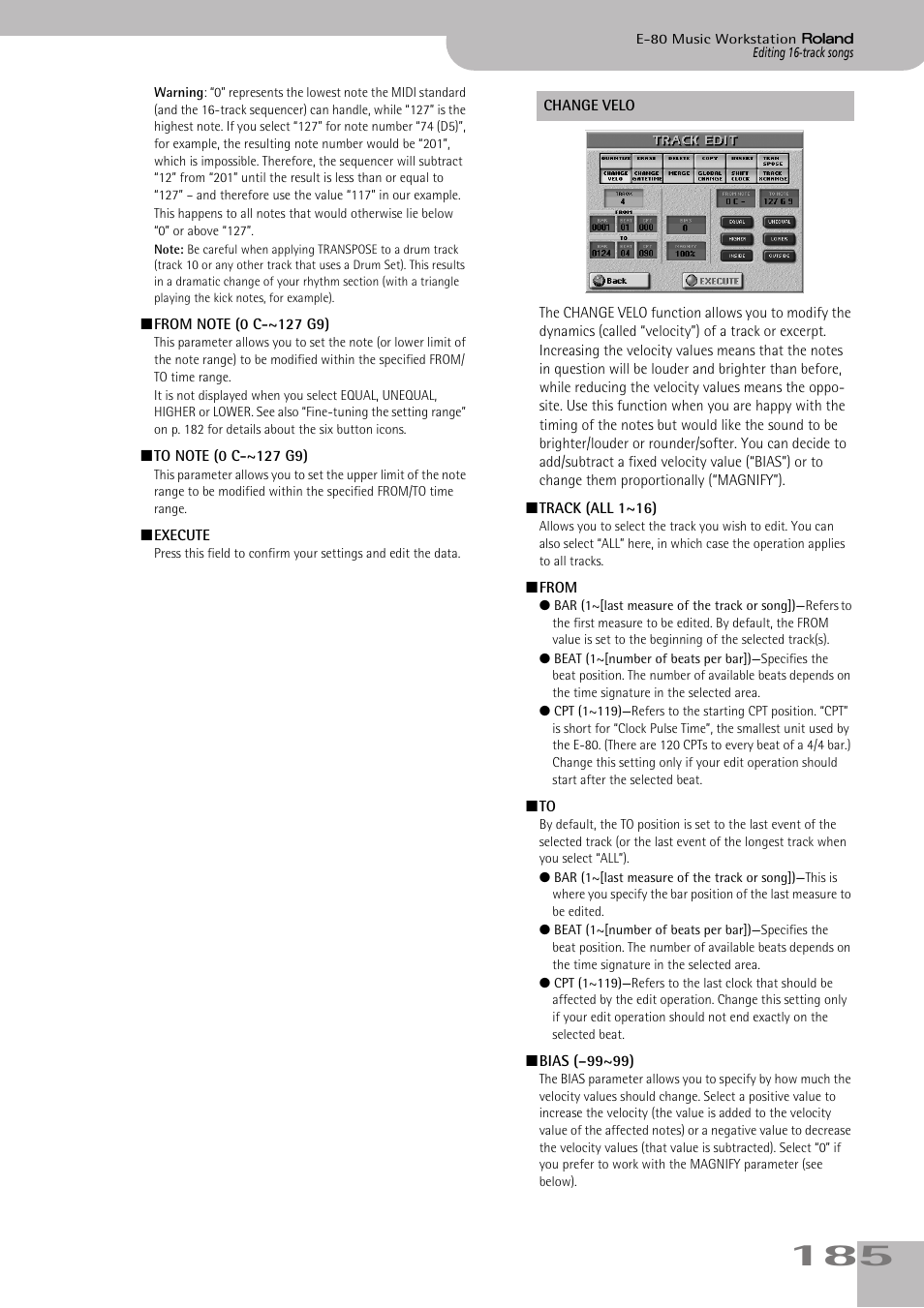 Roland E-80 User Manual | Page 185 / 284