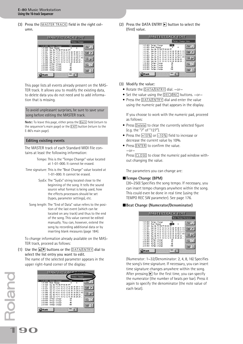 Roland E-80 User Manual | Page 190 / 284