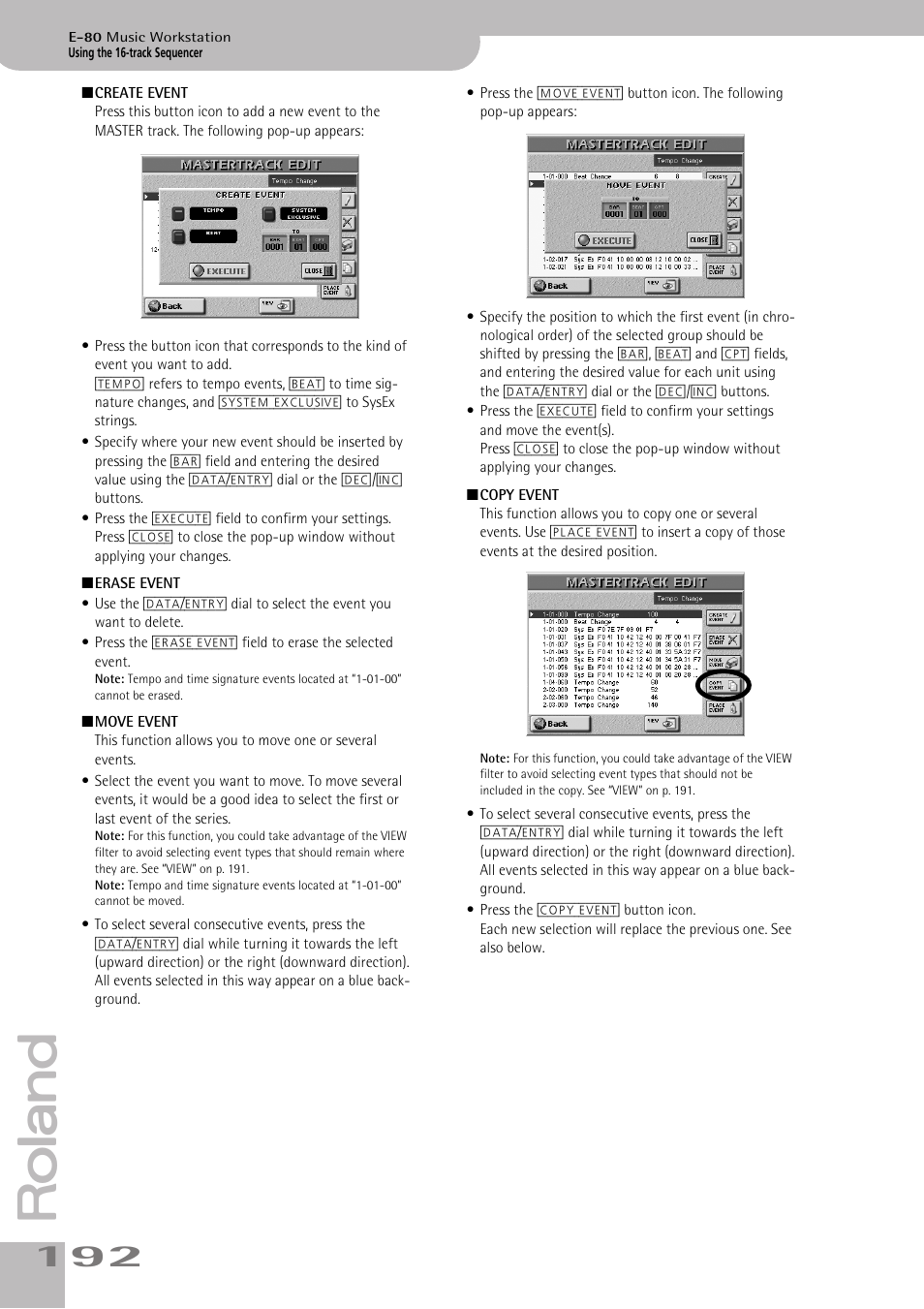 Roland E-80 User Manual | Page 192 / 284