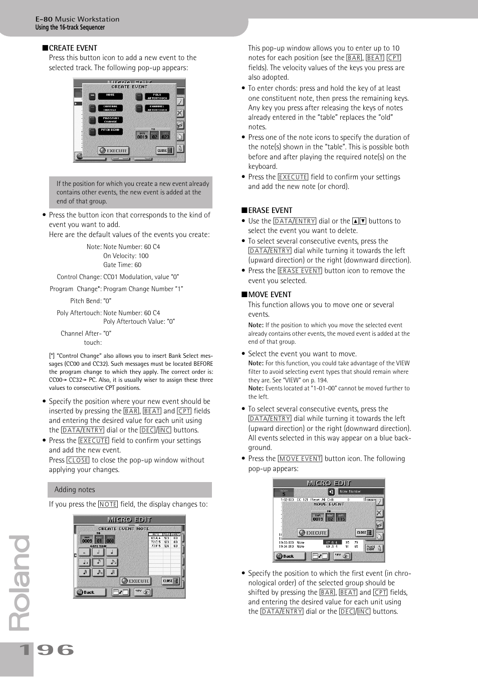 Roland E-80 User Manual | Page 196 / 284