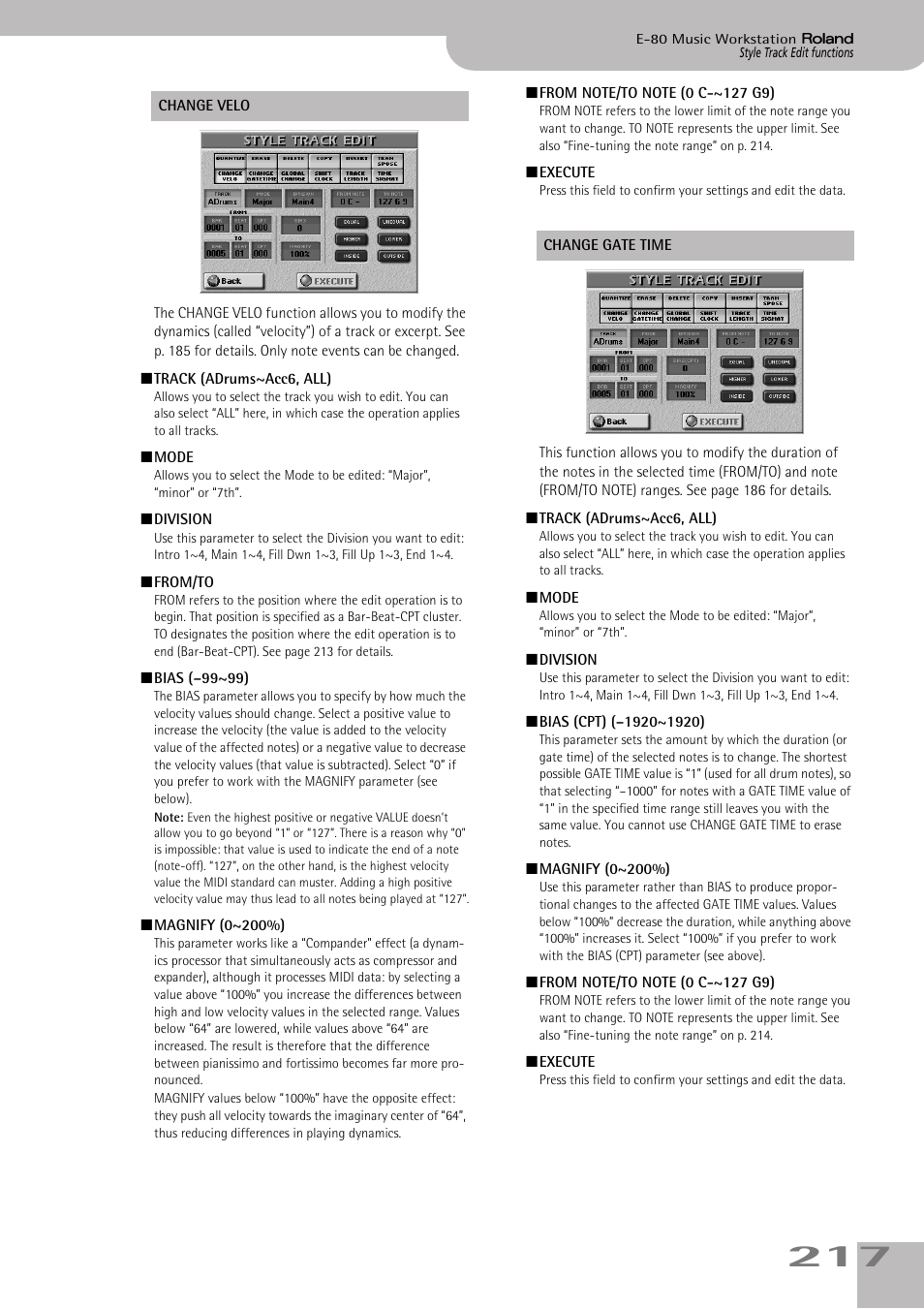Roland E-80 User Manual | Page 217 / 284