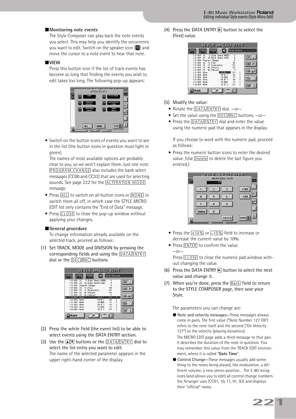 Roland E-80 User Manual | Page 221 / 284