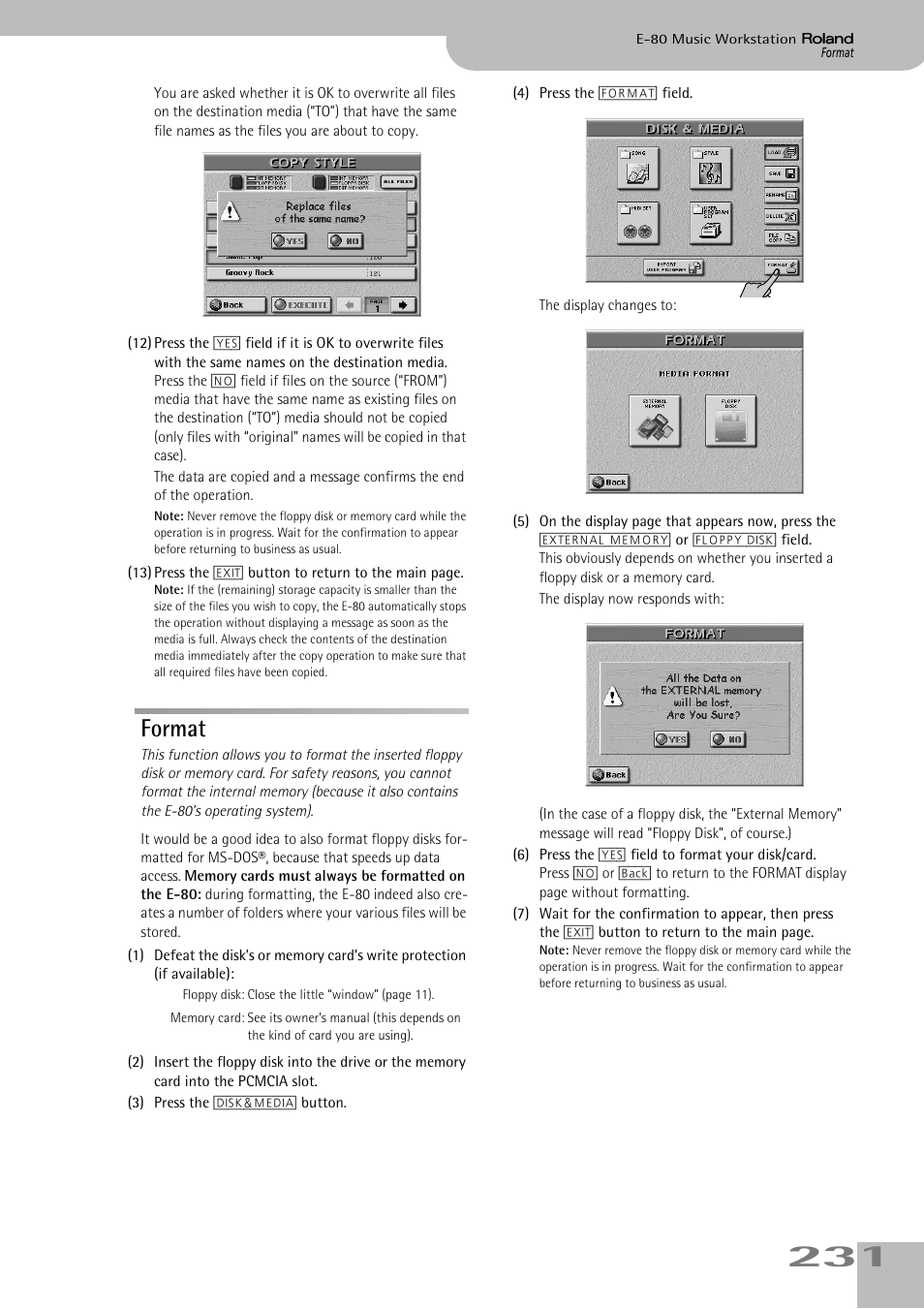 Format | Roland E-80 User Manual | Page 231 / 284