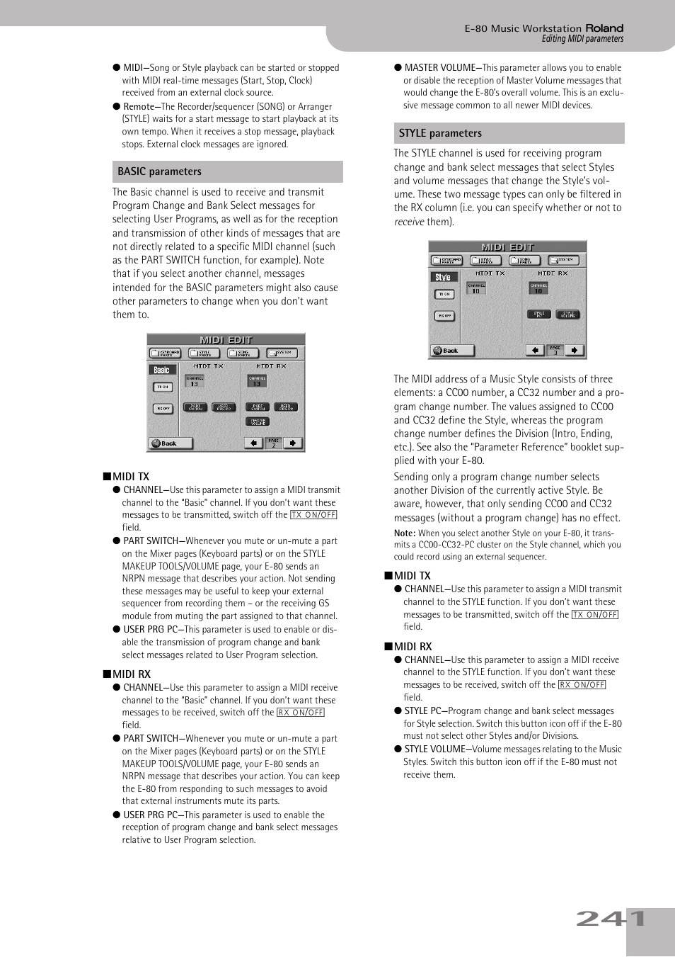 Roland E-80 User Manual | Page 241 / 284