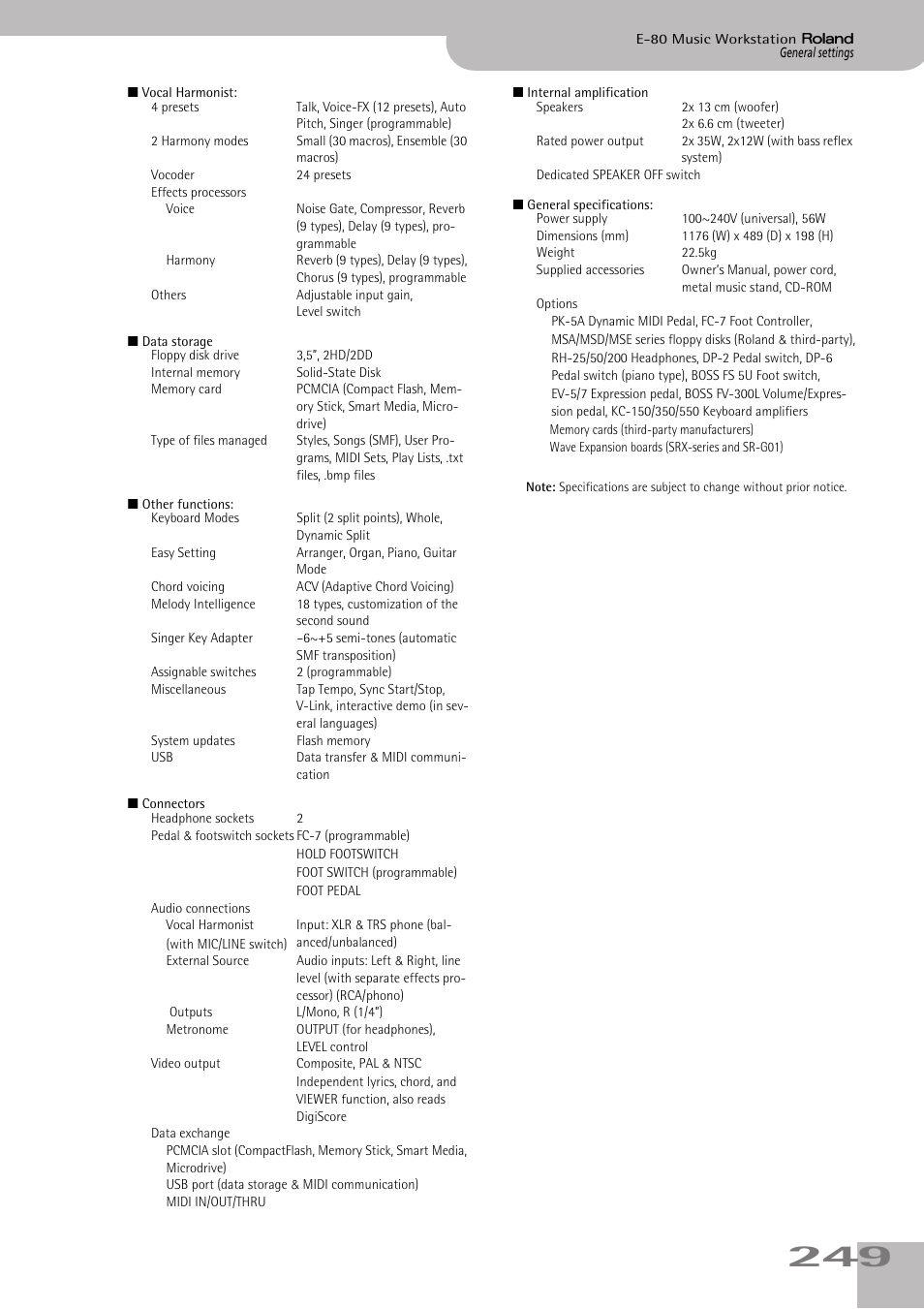 Roland E-80 User Manual | Page 249 / 284