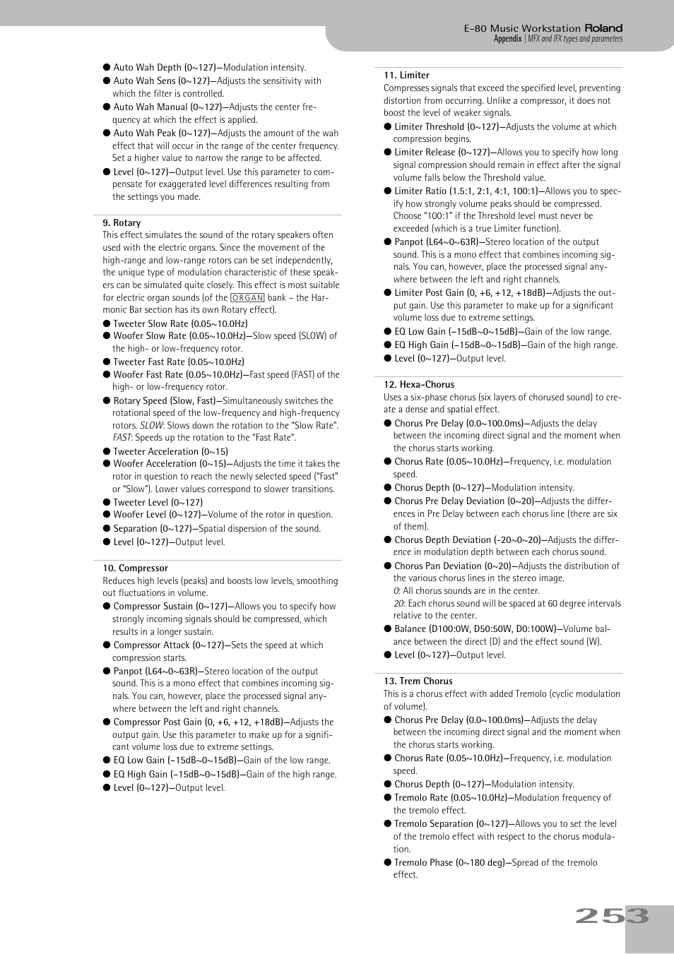 Roland E-80 User Manual | Page 253 / 284