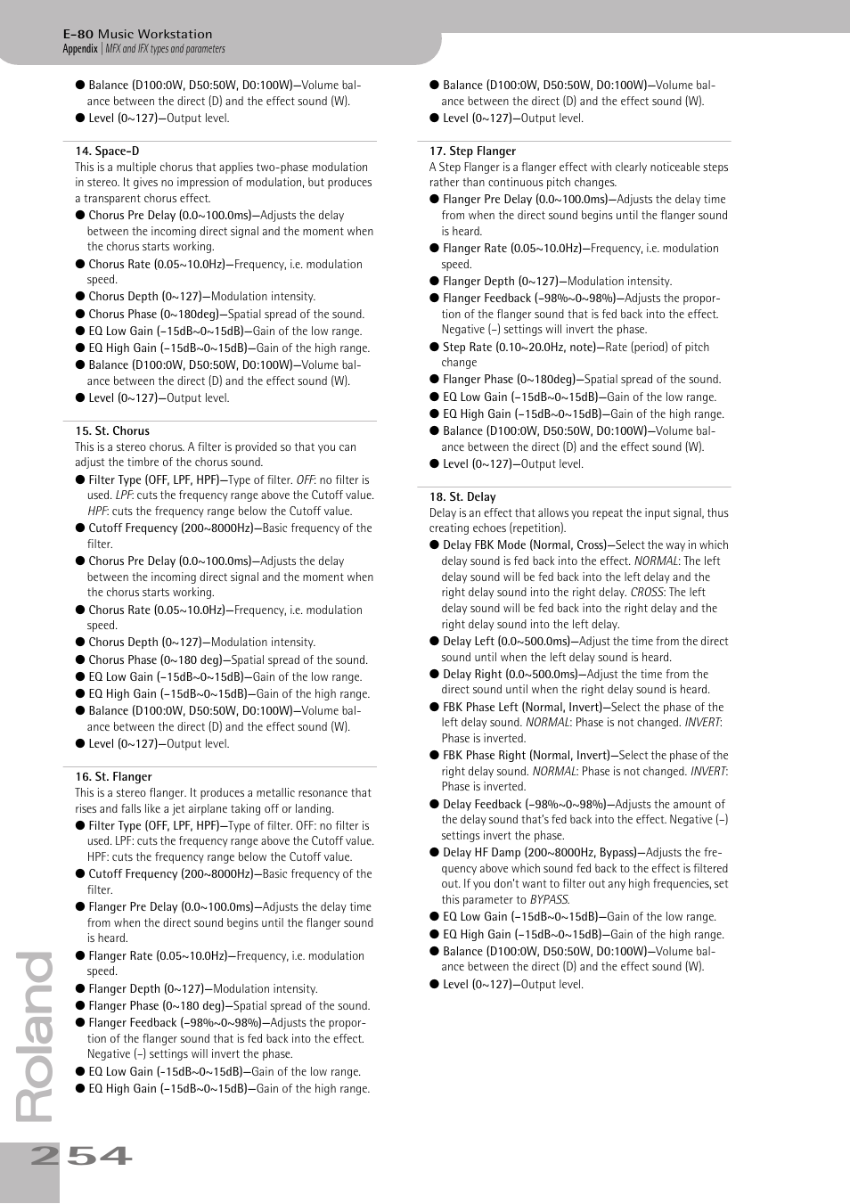 Roland E-80 User Manual | Page 254 / 284