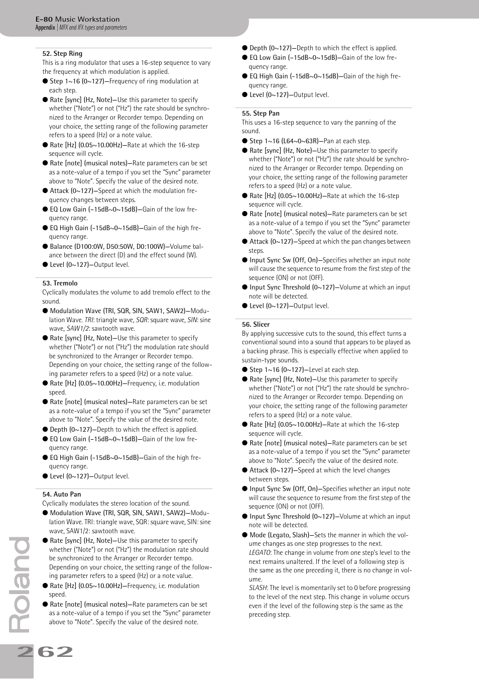 Roland E-80 User Manual | Page 262 / 284