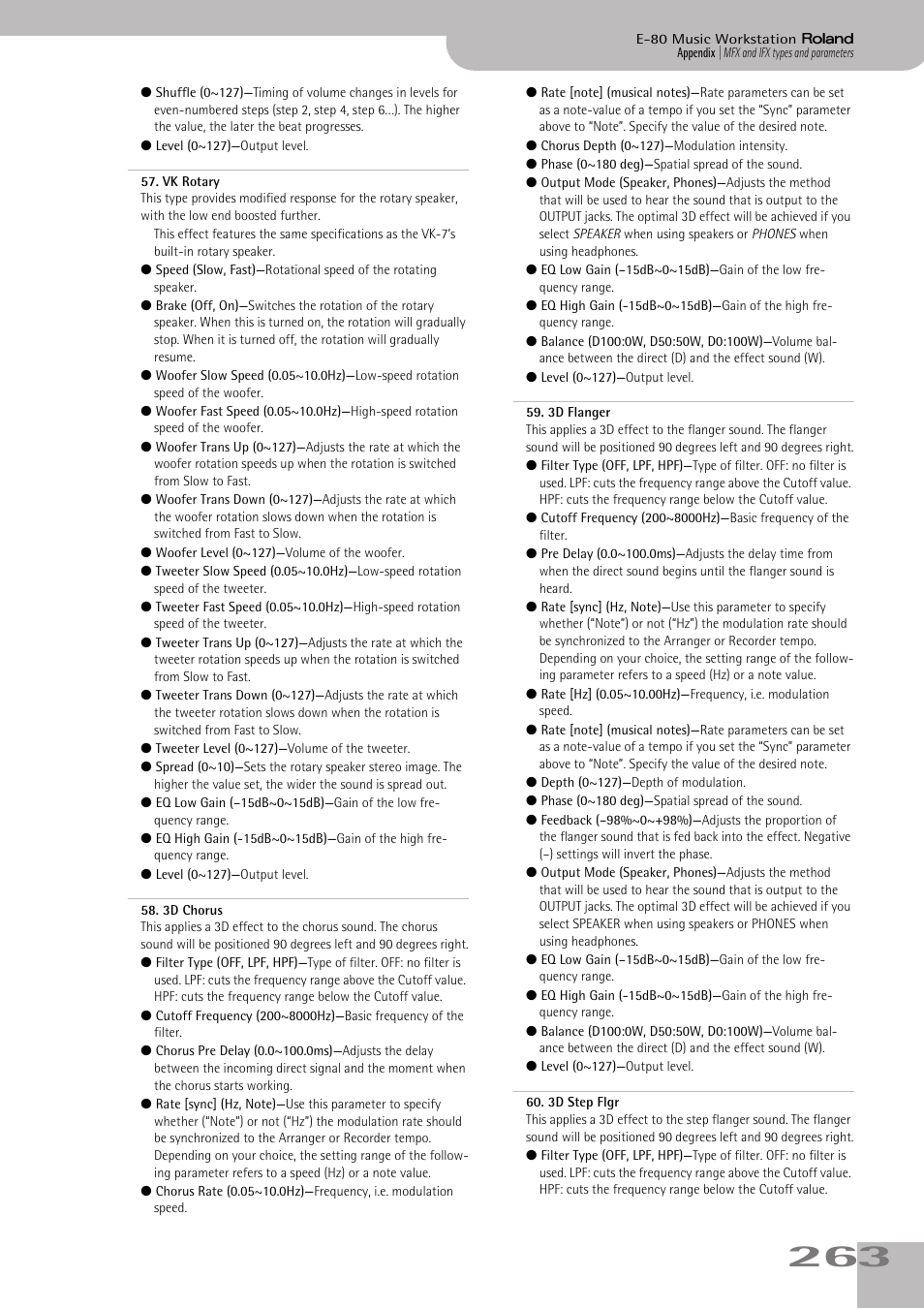 Roland E-80 User Manual | Page 263 / 284