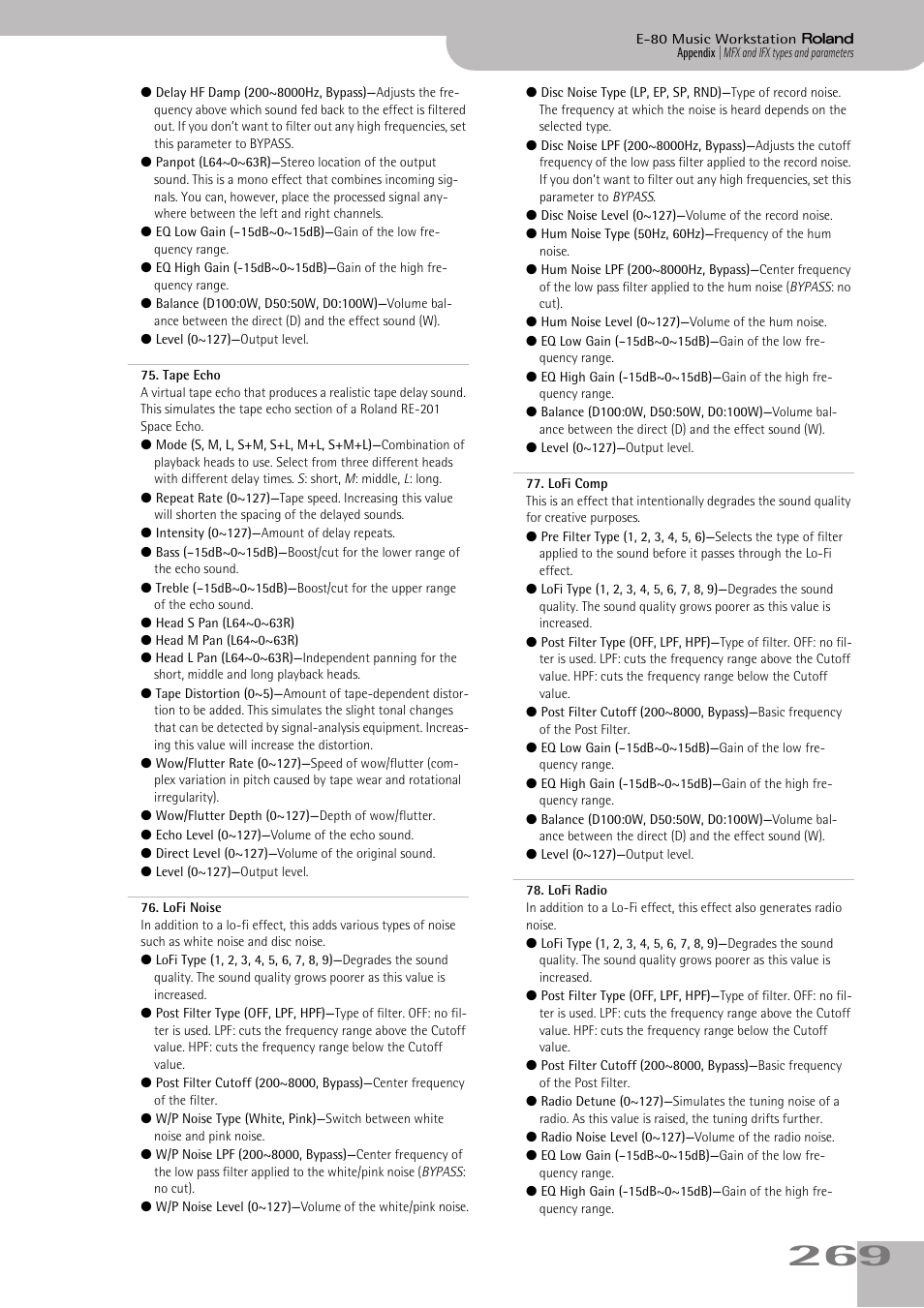Roland E-80 User Manual | Page 269 / 284