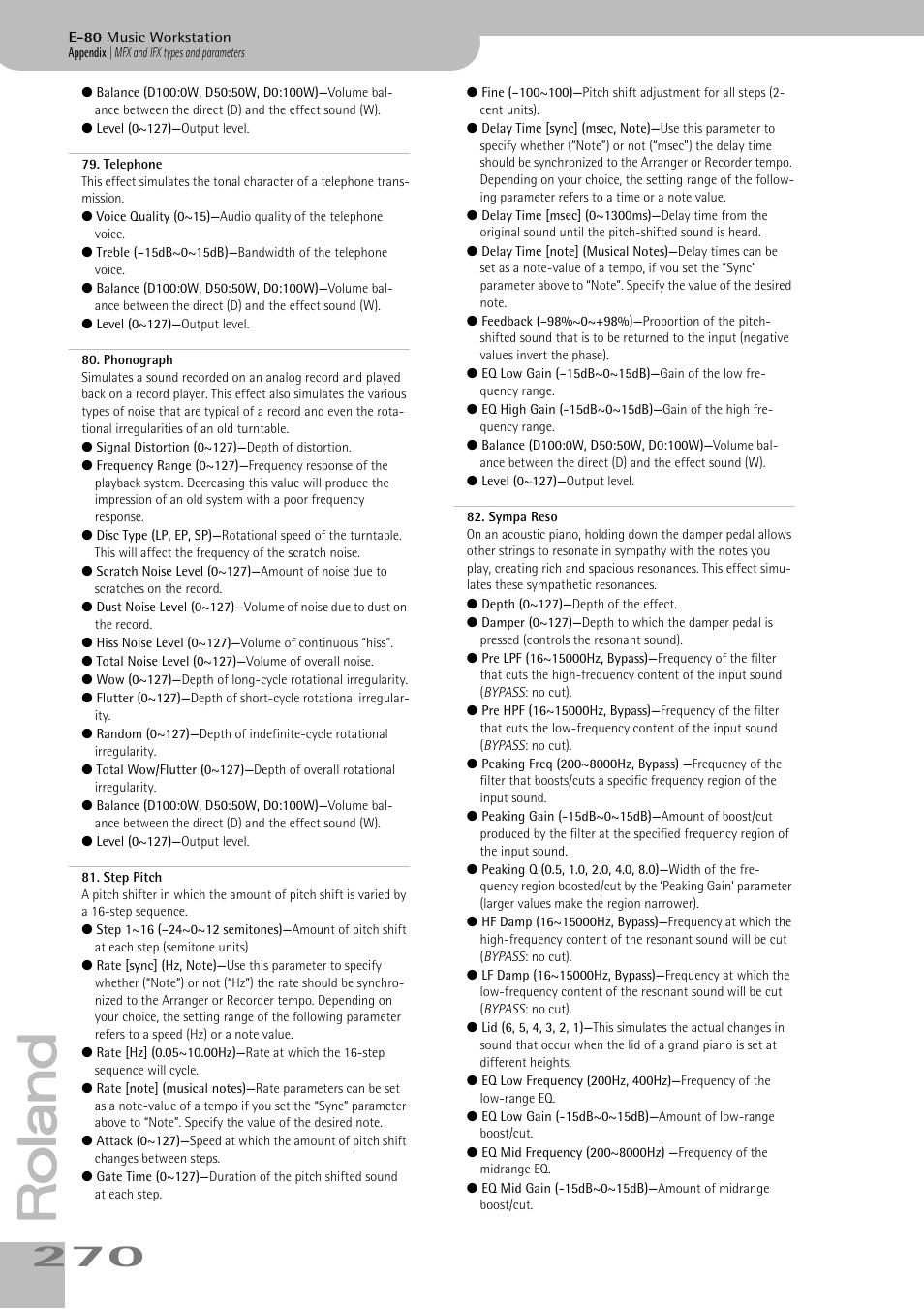 Roland E-80 User Manual | Page 270 / 284