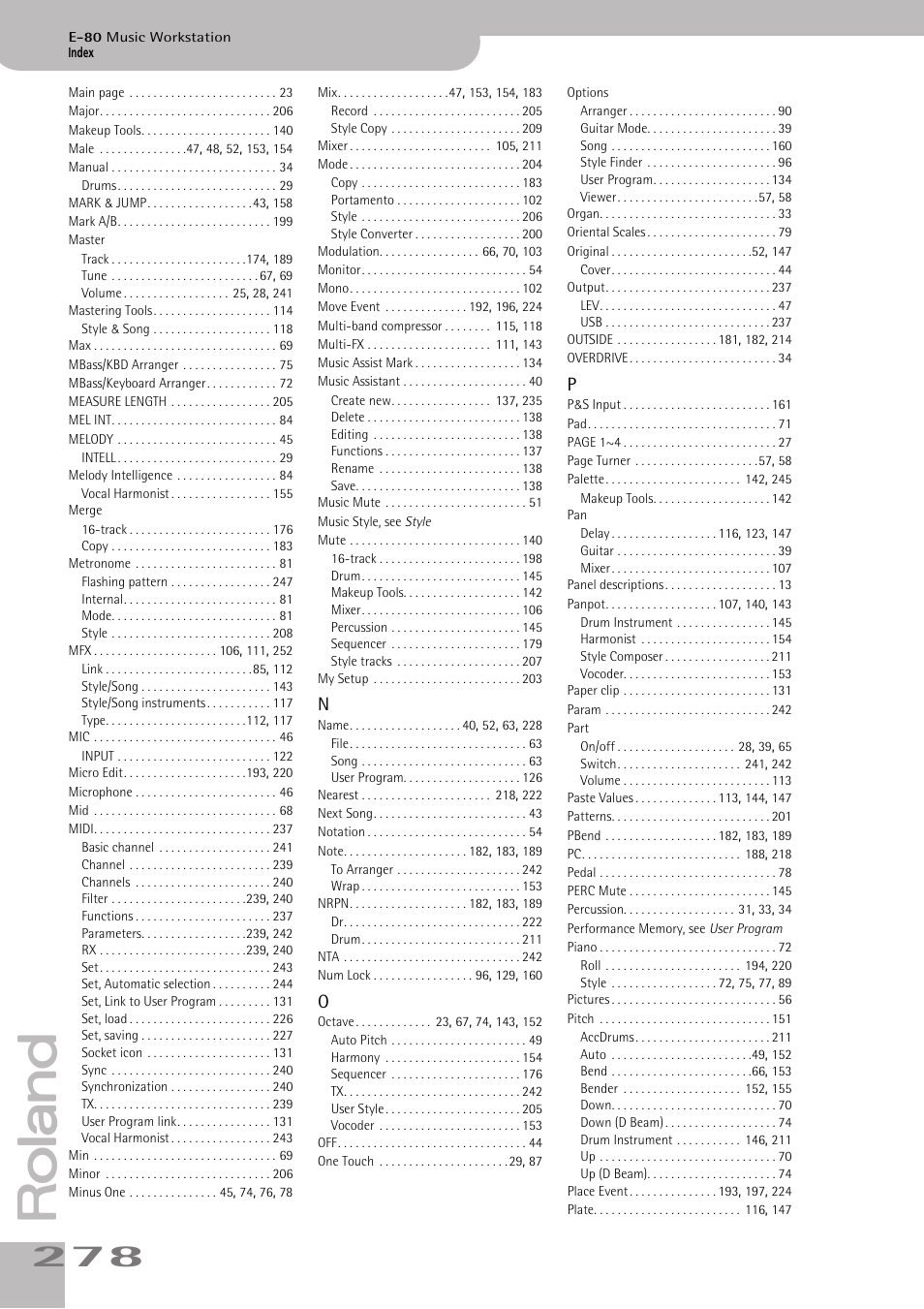 Roland E-80 User Manual | Page 278 / 284