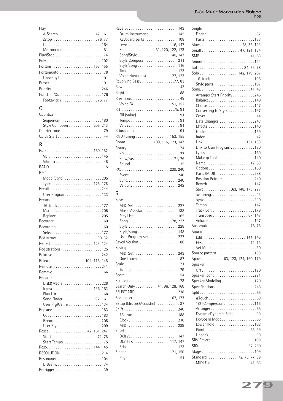 Roland E-80 User Manual | Page 279 / 284