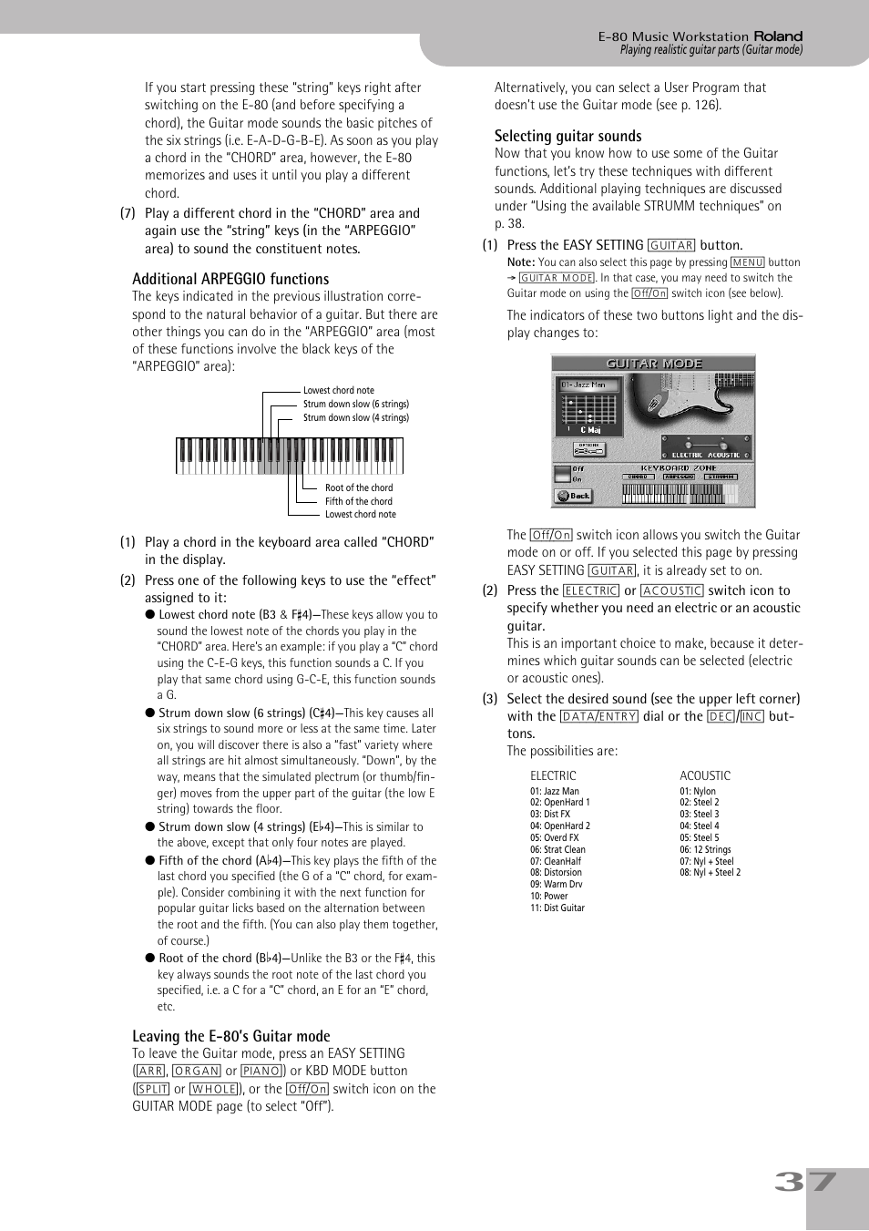 Roland E-80 User Manual | Page 37 / 284