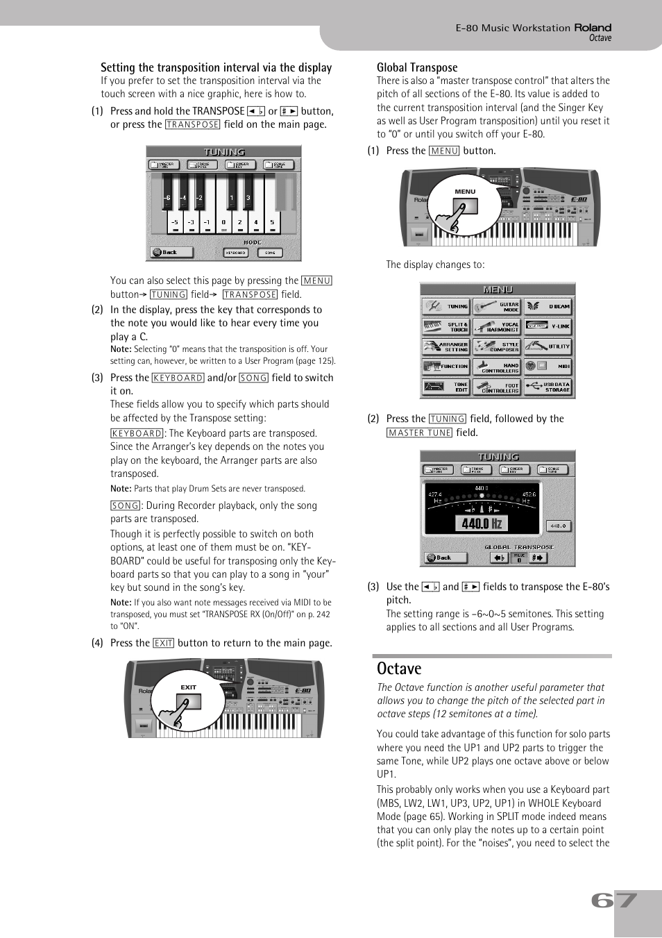 Octave | Roland E-80 User Manual | Page 67 / 284