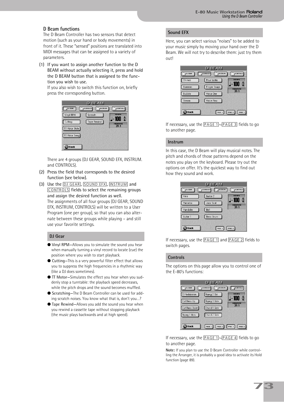 Roland E-80 User Manual | Page 73 / 284