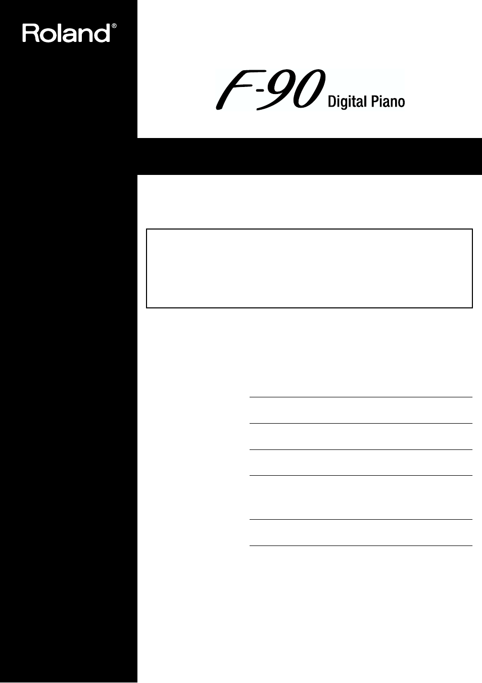Roland F-90. User Manual | 32 pages