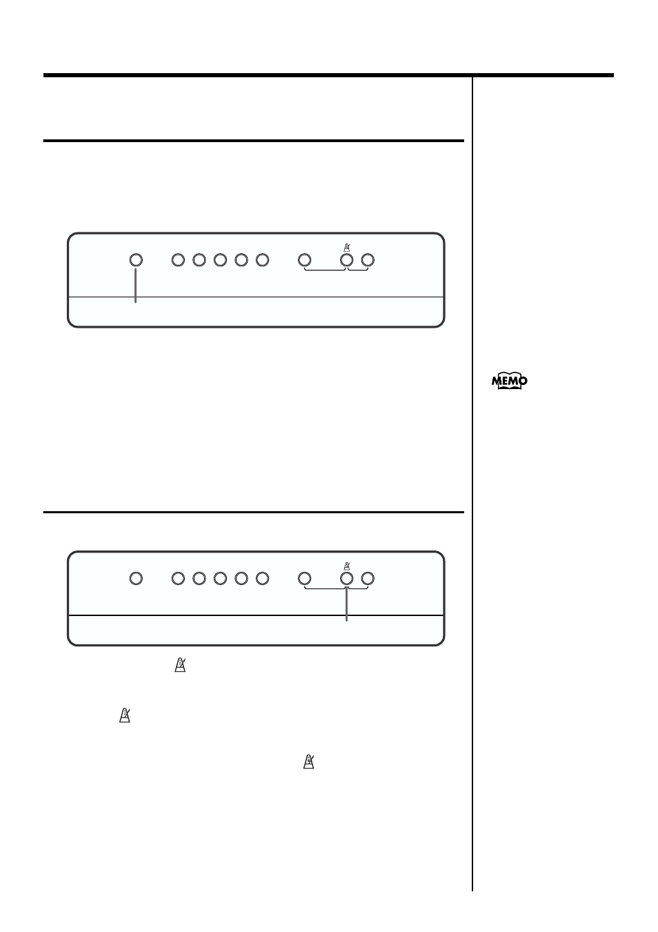 Adding reverberation to sounds (reverb effect), Sounding the metronome, Used to add reverberation to the sound (p. 15) | Activates the built-in metronome (p. 15), Metronome is sounding (p. 15), the metronome will, 15 playing the keyboard | Roland F-90. User Manual | Page 15 / 32