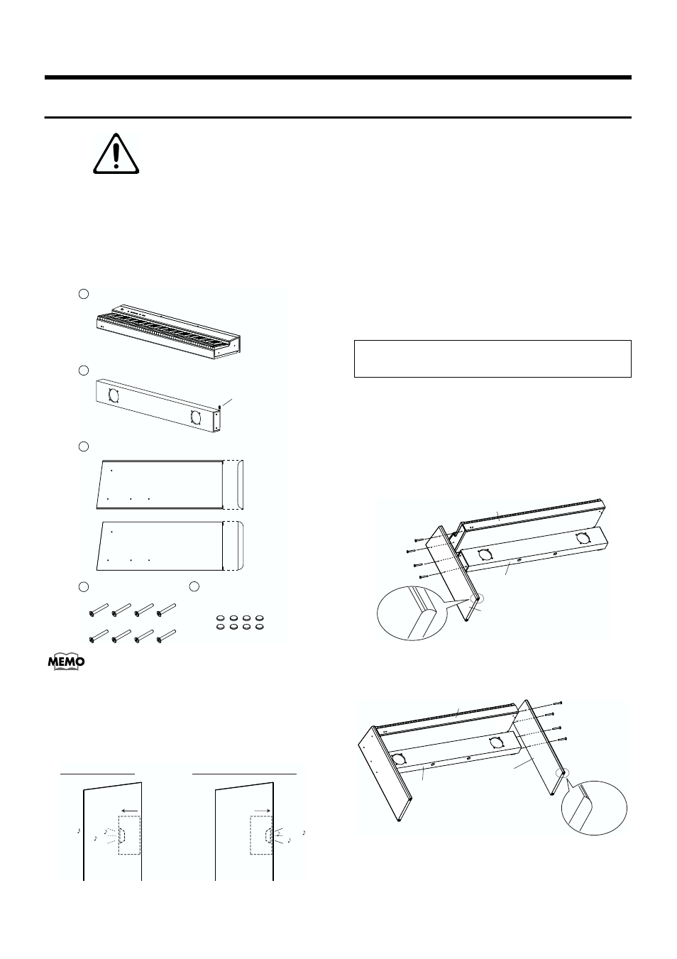 Assembling the f-90, Check the parts, Assembly procedure | 6introduction | Roland F-90. User Manual | Page 6 / 32