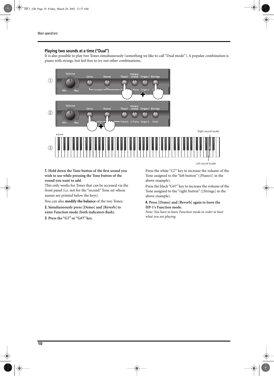 Roland HP-1 User Manual | Page 10 / 20
