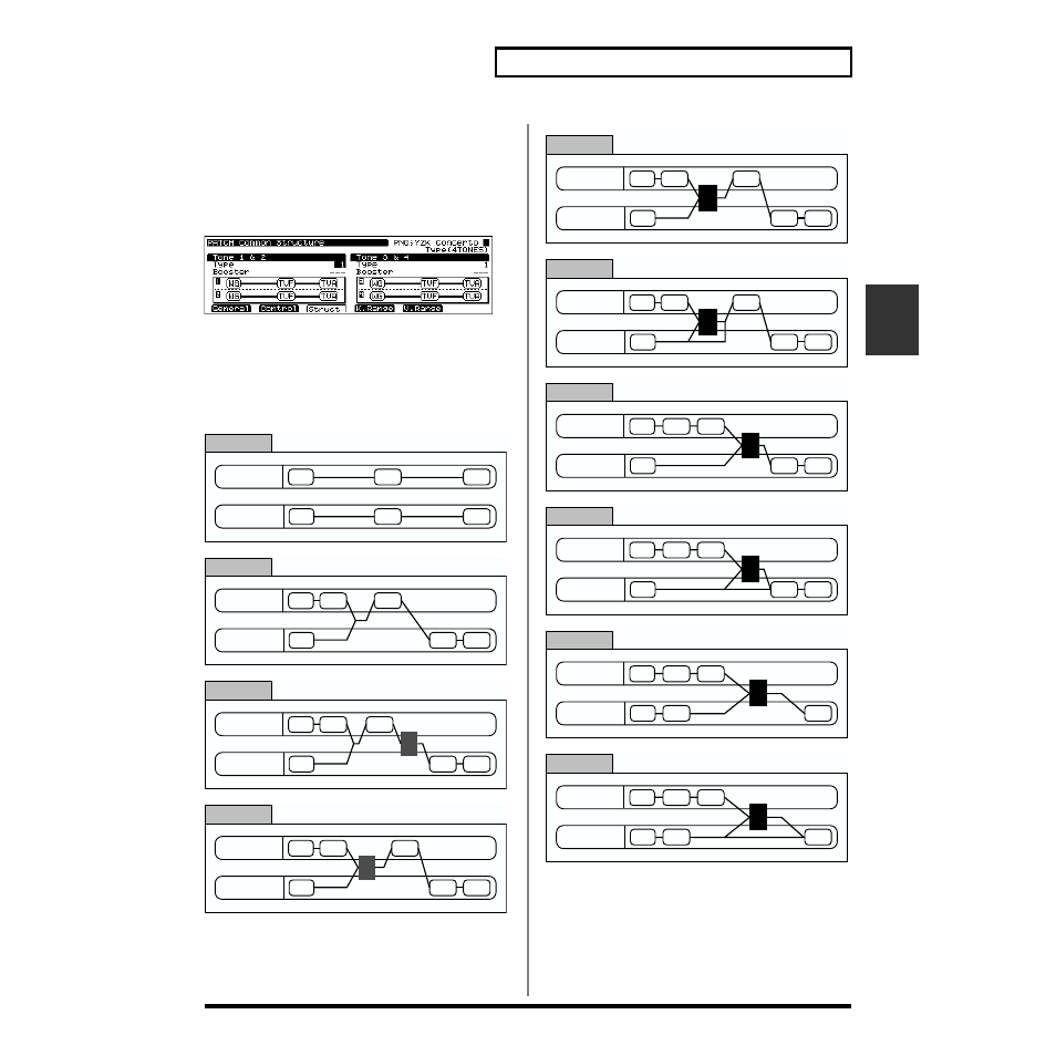 Structure (patch structure), Will be combined (structure). (p. 131) | Roland XV-5080. User Manual | Page 131 / 312