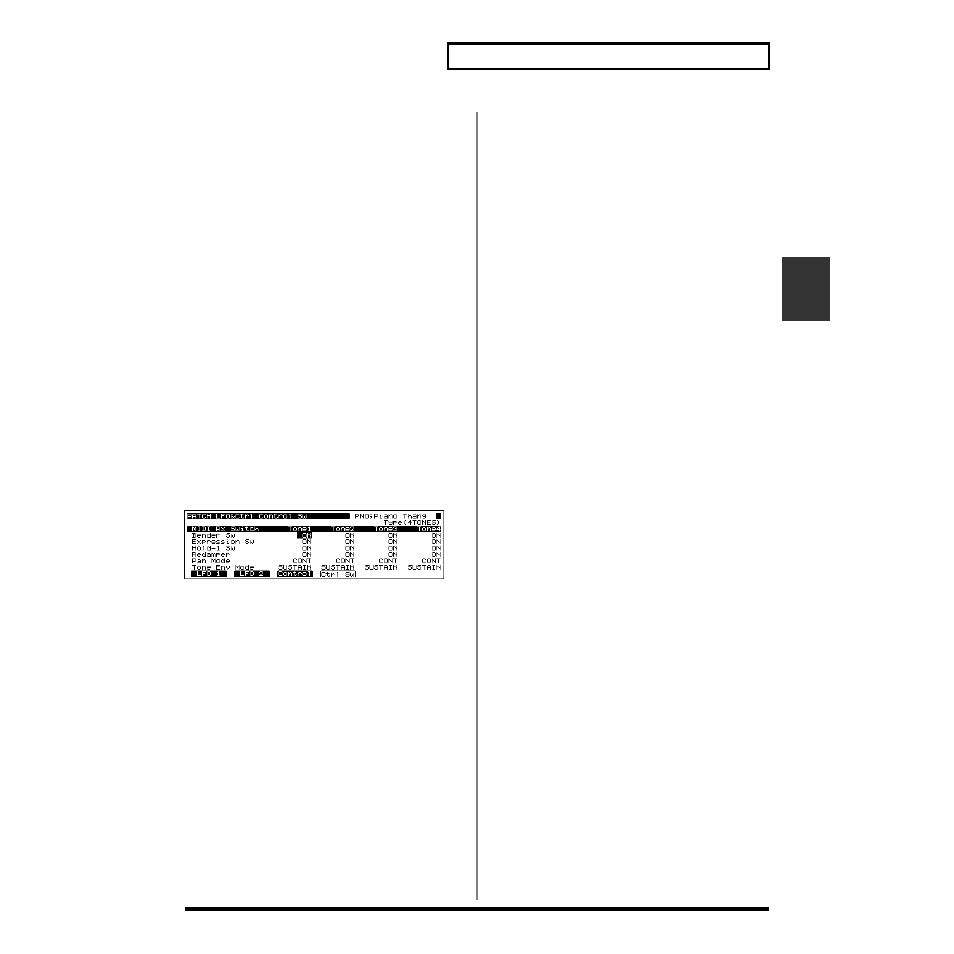 F4 (ctrl sw)] receives midi messages (p. 147) | Roland XV-5080. User Manual | Page 147 / 312