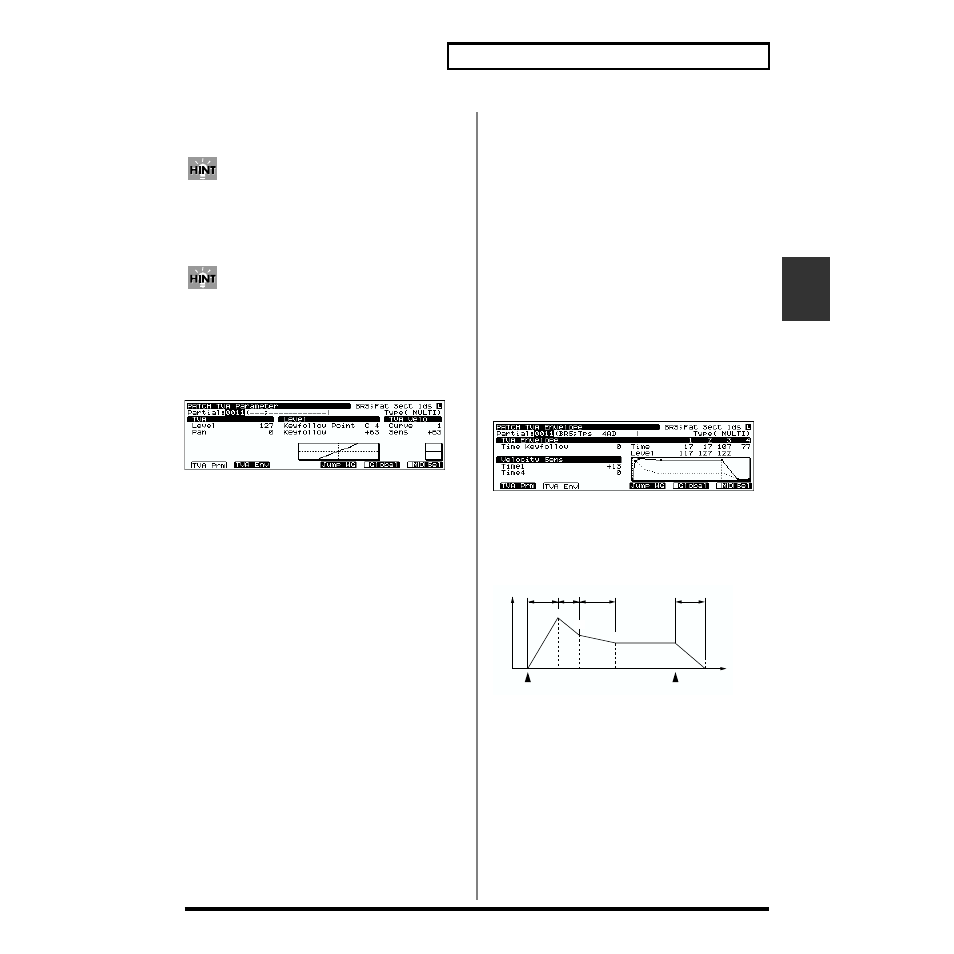 Making the volume change ([f4 (tva)]), 143) or the partial pan (tva; p. 155) | Roland XV-5080. User Manual | Page 155 / 312