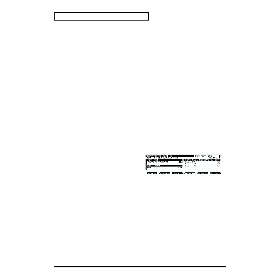 Establishing a part’s midi settings, P. 164), For each part (part midi receive switch) (p. 164) | Makes the settings for midi (p. 164) | Roland XV-5080. User Manual | Page 164 / 312