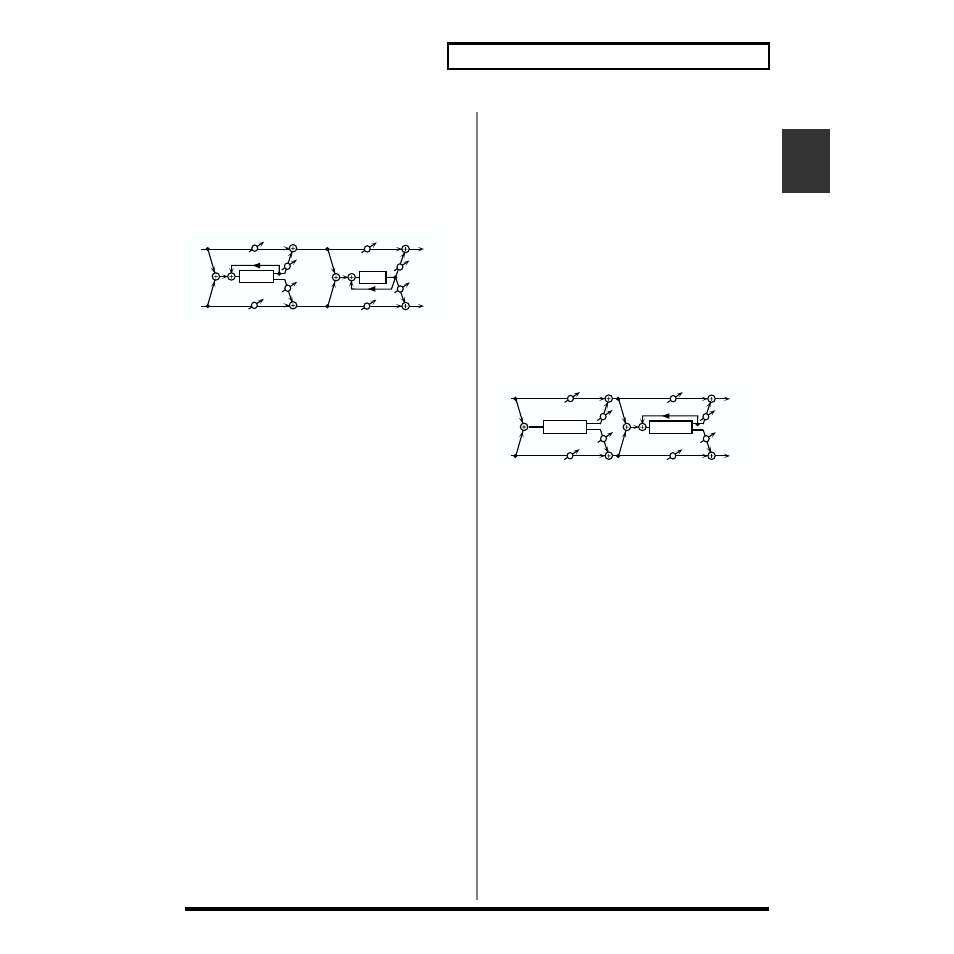 Flanger -> delay(p. 63), Chorus -> flanger(p. 63) | Roland XV-5080. User Manual | Page 63 / 312