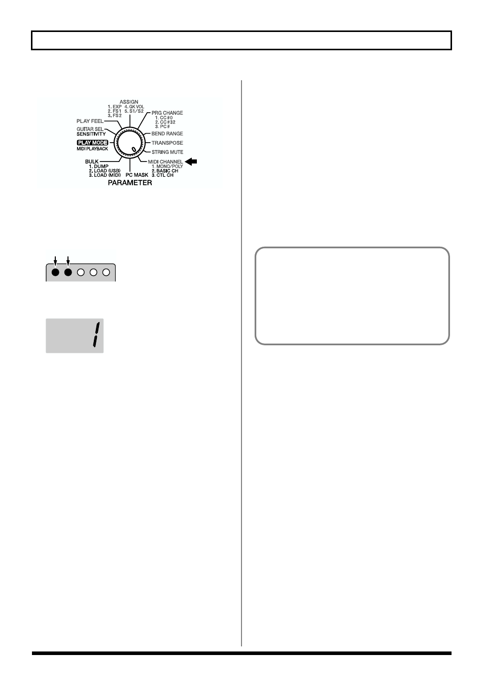 Setting the control channel (ctl ch), Midi ctl ch (p. 15), 15 chapter 1 try playing some sounds | Roland GI-20 User Manual | Page 15 / 72