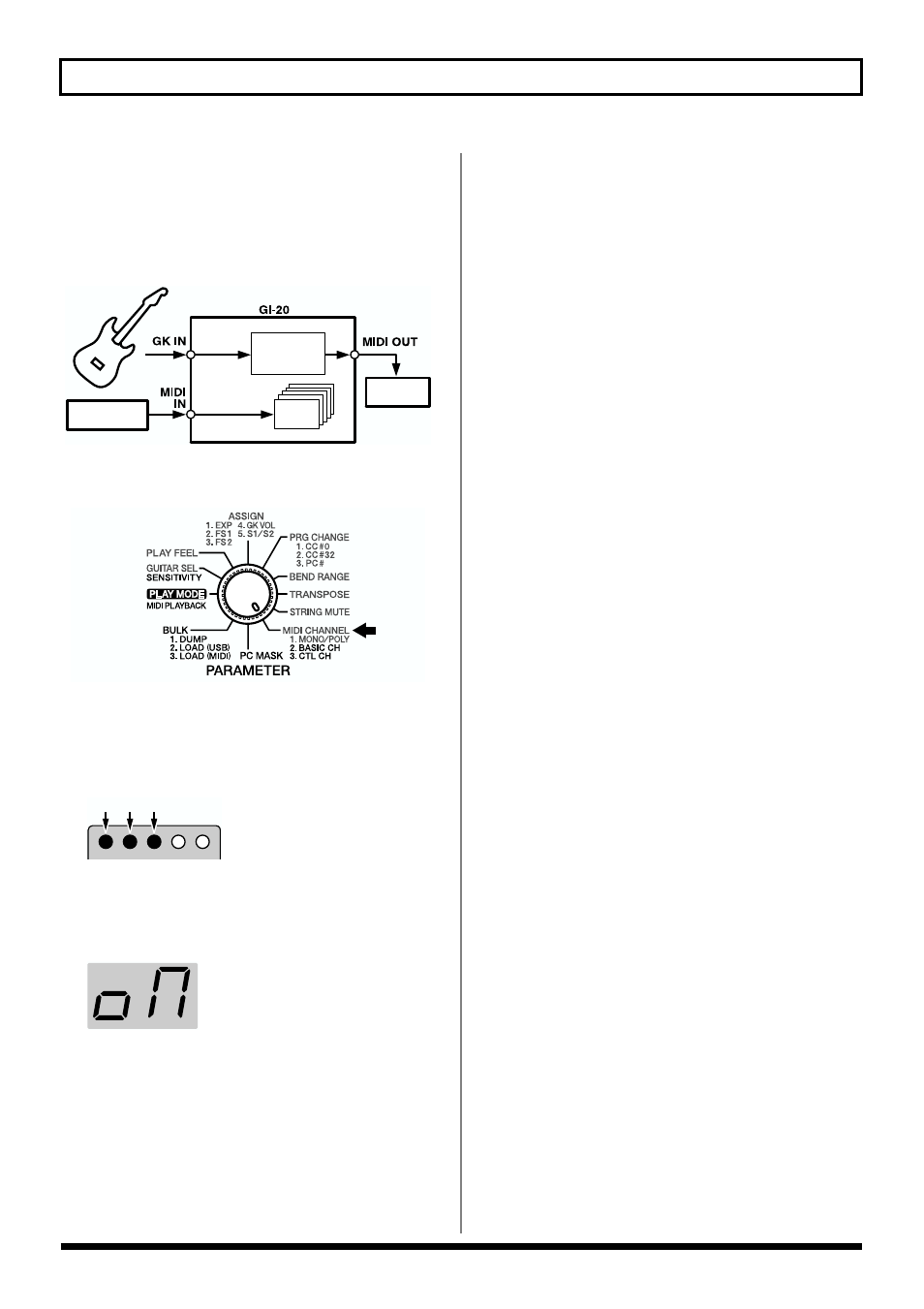 Performing on the guitar, Mode” (p. 16), 16 chapter 1 try playing some sounds | Roland GI-20 User Manual | Page 16 / 72