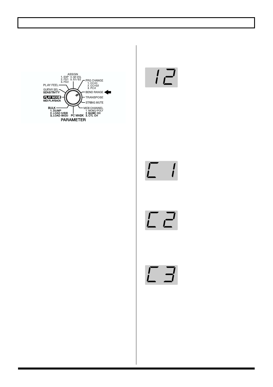 24 chapter 2 creating your own settings (patches), Settings that can be selected with bend range | Roland GI-20 User Manual | Page 24 / 72
