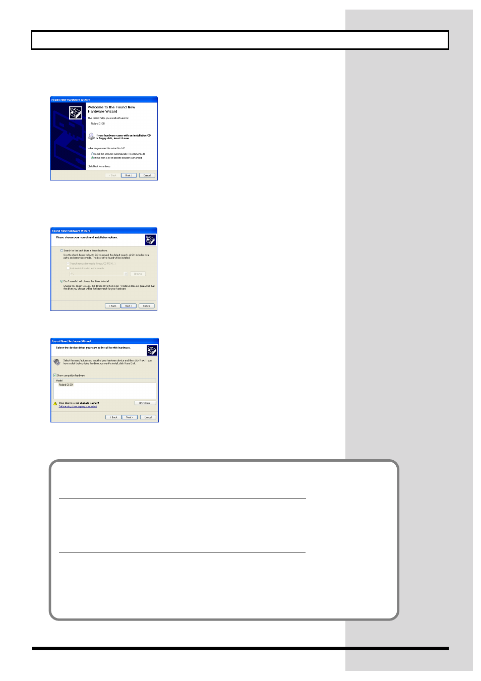 48 installing & setting up the driver (windows) | Roland GI-20 User Manual | Page 48 / 72
