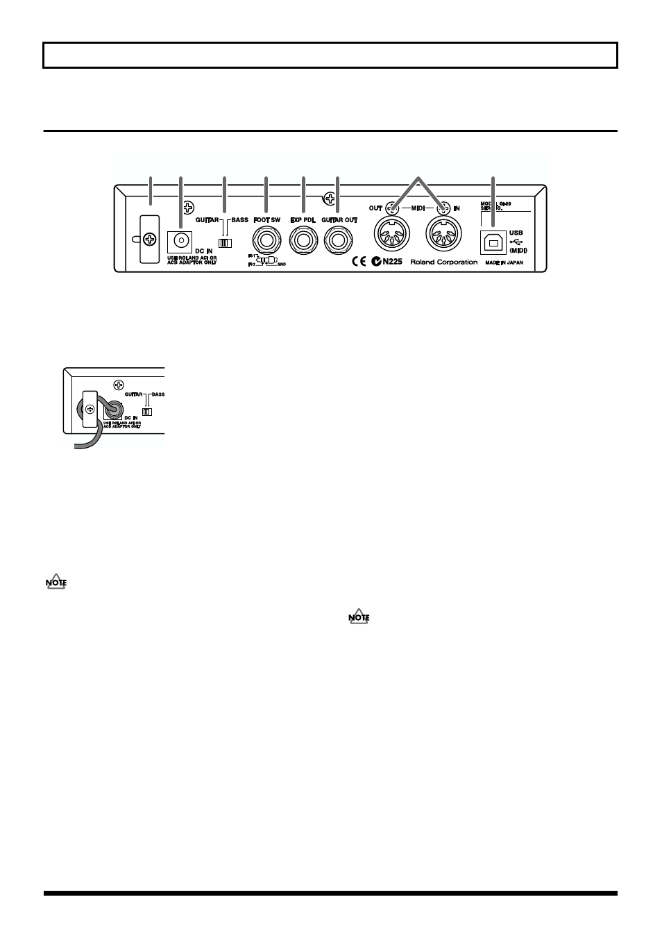 Rear panel | Roland GI-20 User Manual | Page 7 / 72