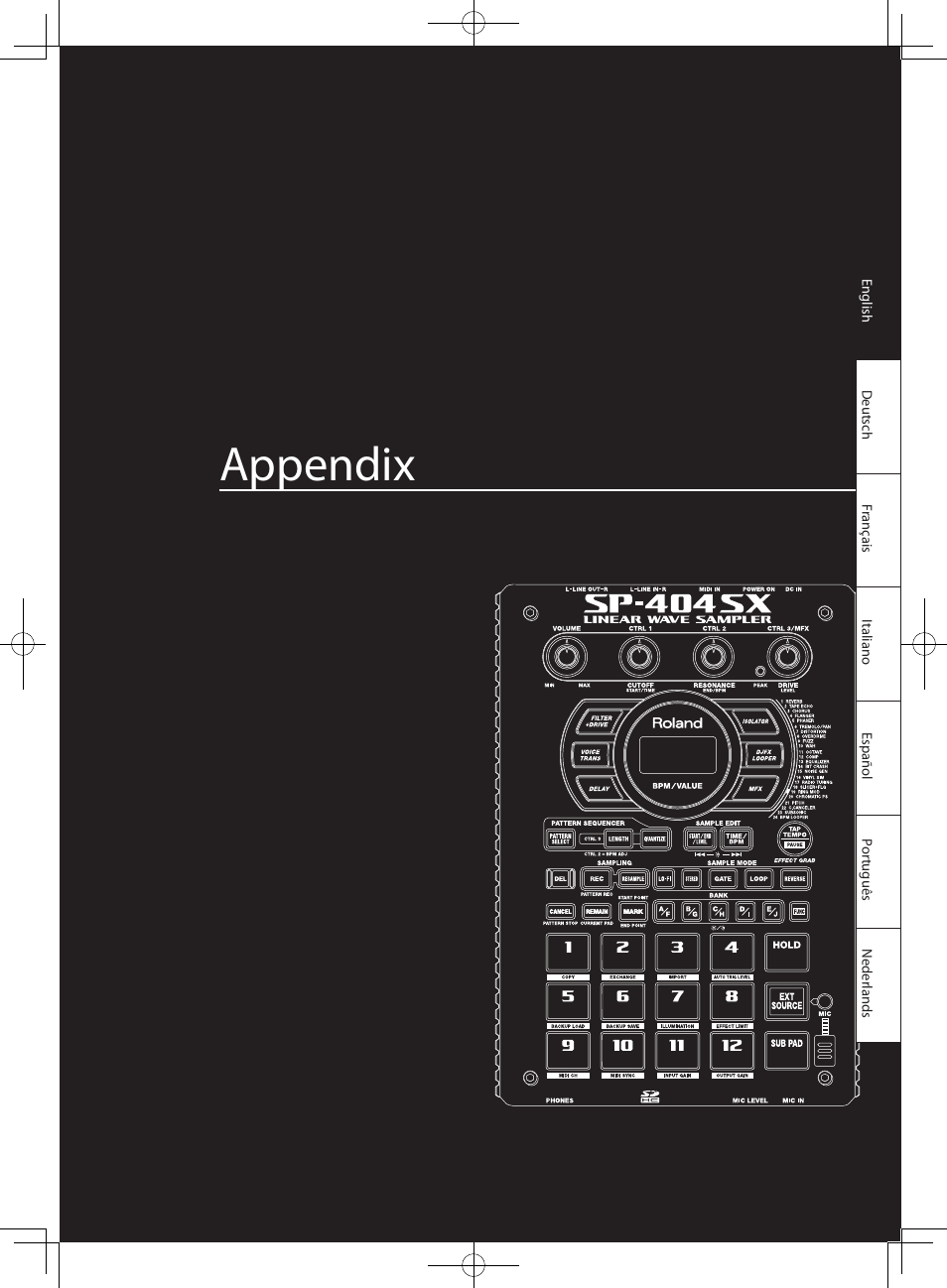 Appendix | Roland SP-404SX User Manual | Page 41 / 54