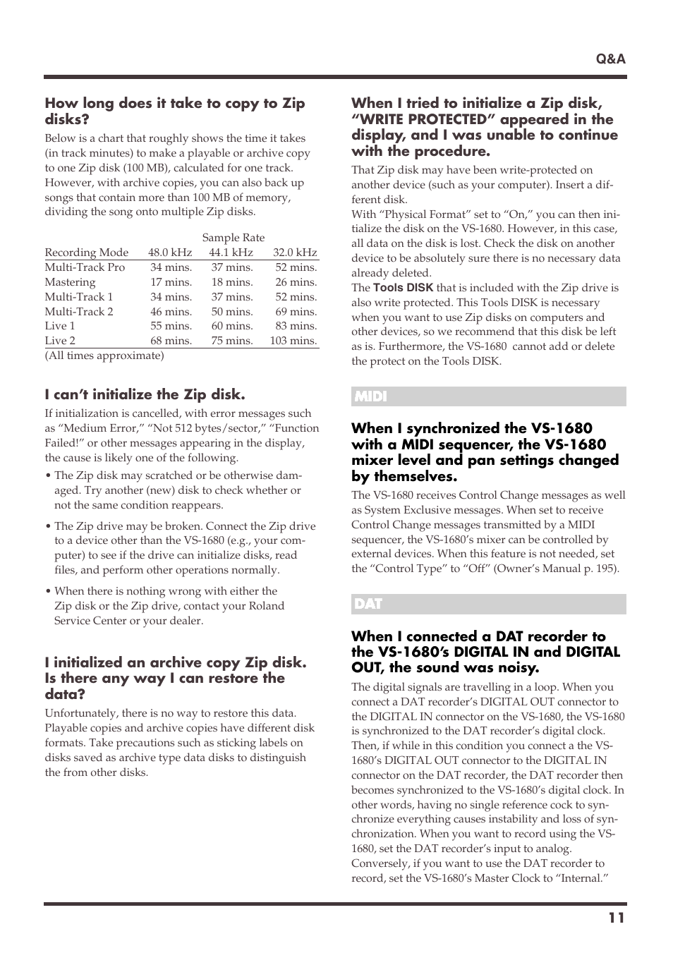 Roland VS-1680 User Manual | Page 11 / 136