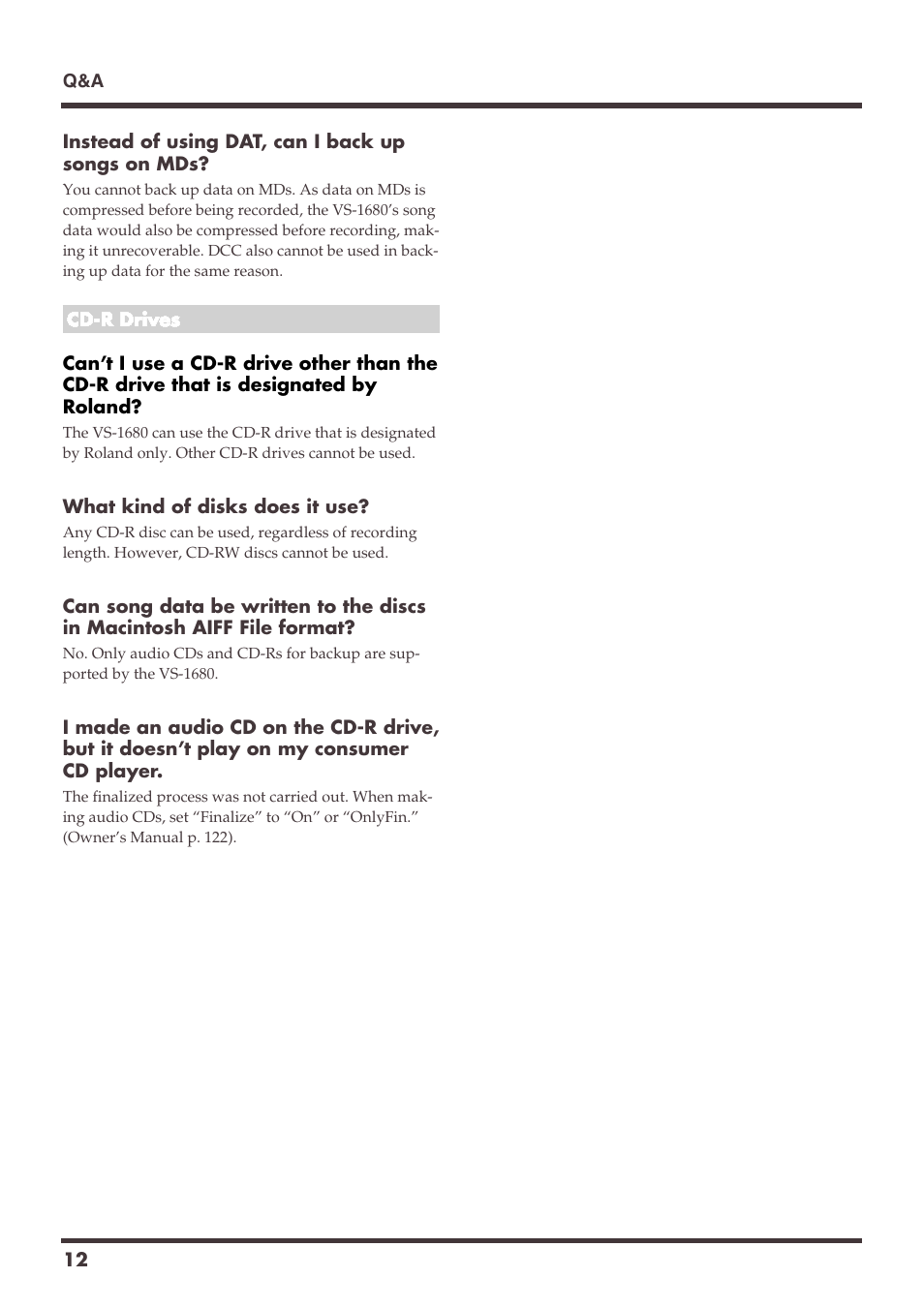 Roland VS-1680 User Manual | Page 12 / 136