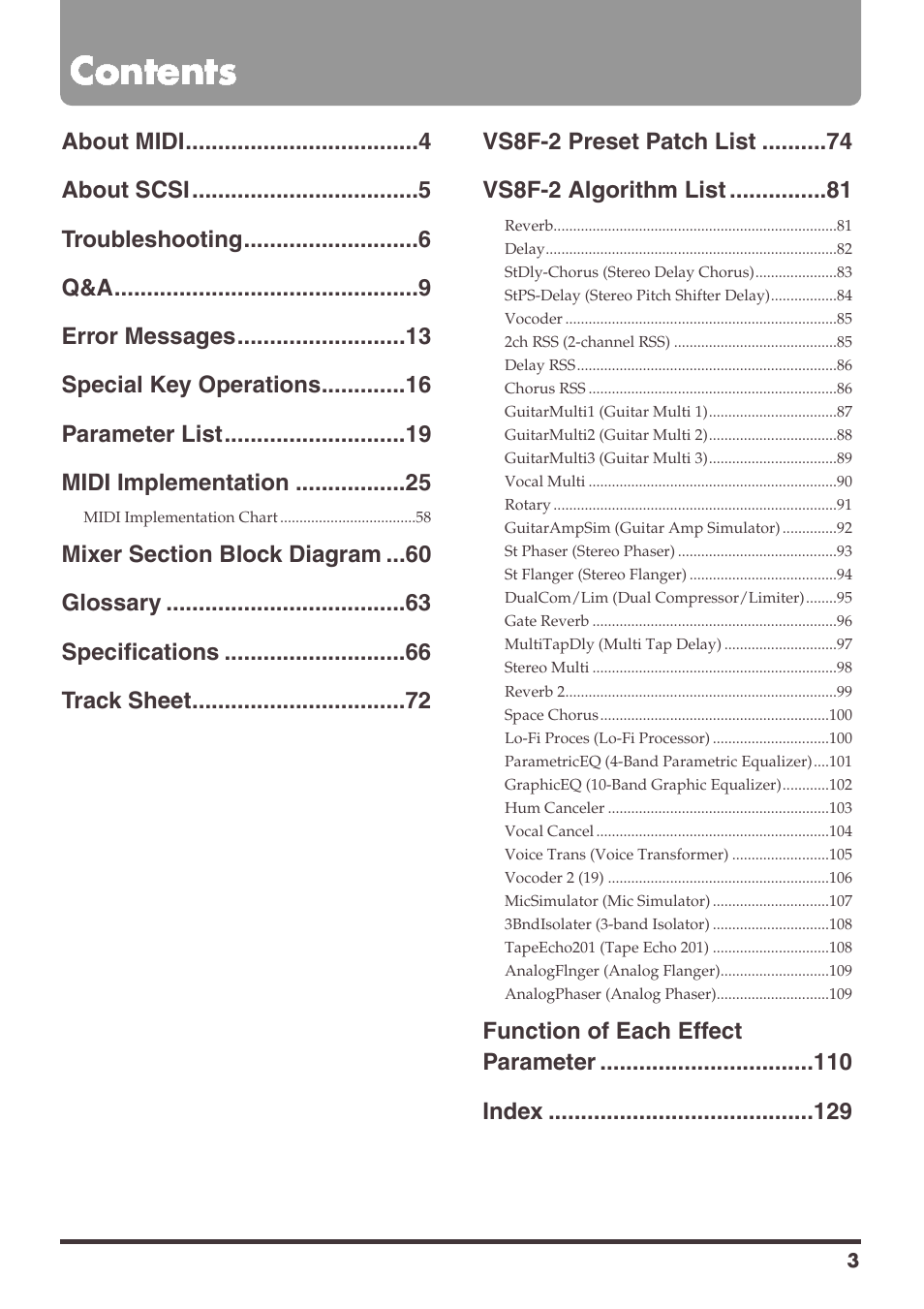 Roland VS-1680 User Manual | Page 3 / 136