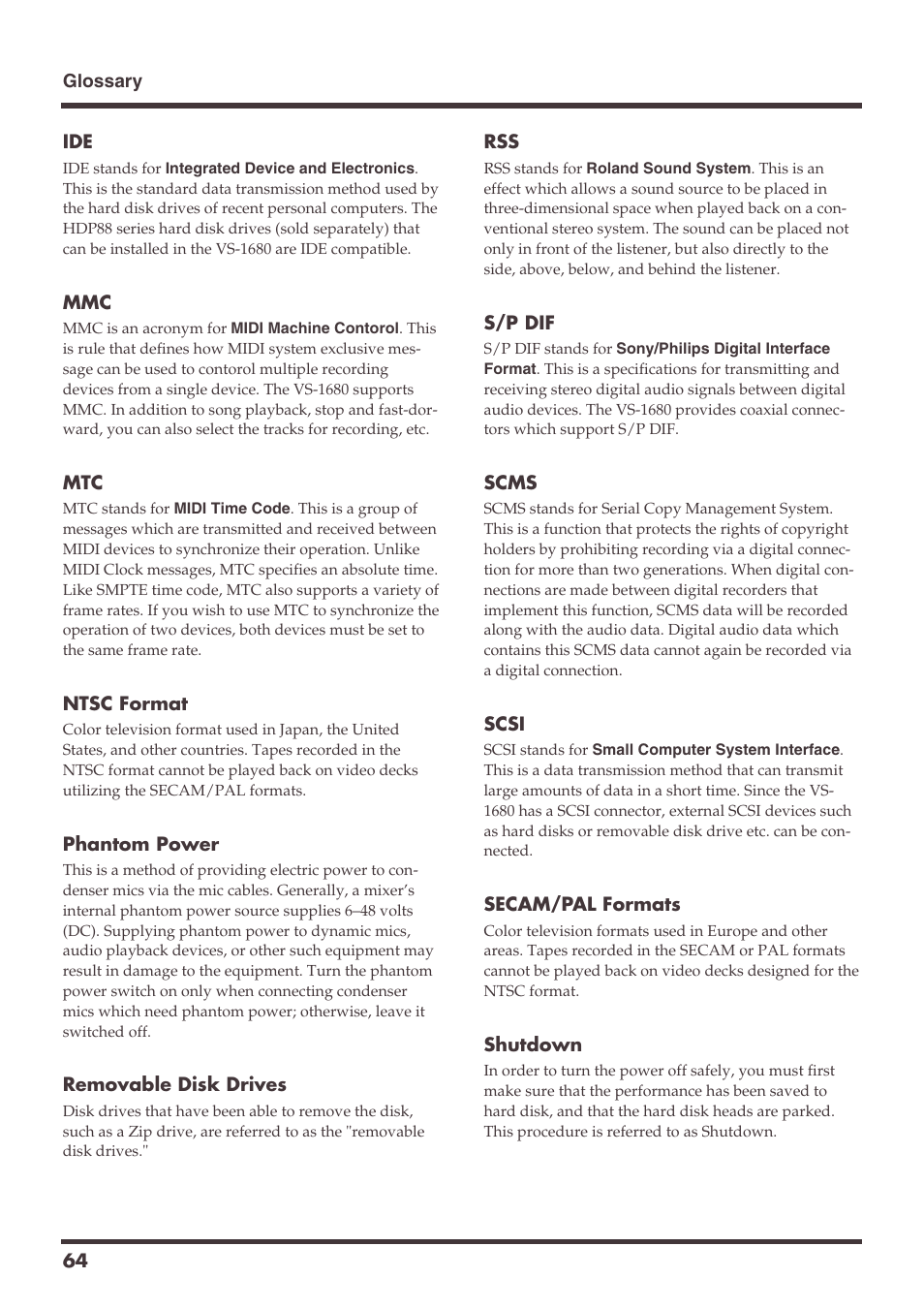 Roland VS-1680 User Manual | Page 64 / 136