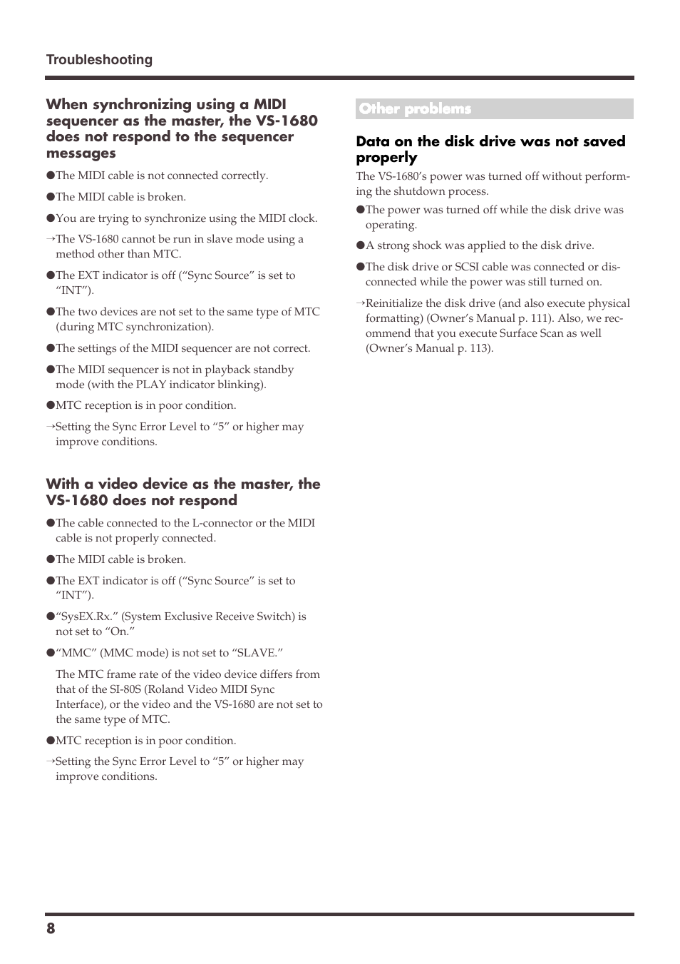 Roland VS-1680 User Manual | Page 8 / 136