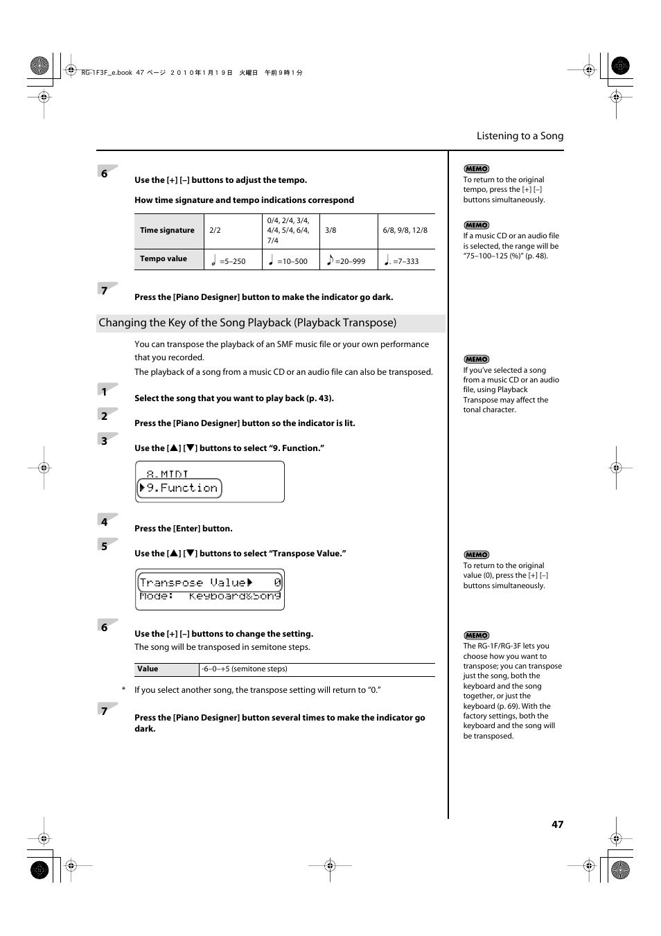 Roland Digital Grand RG-3F User Manual | Page 47 / 100