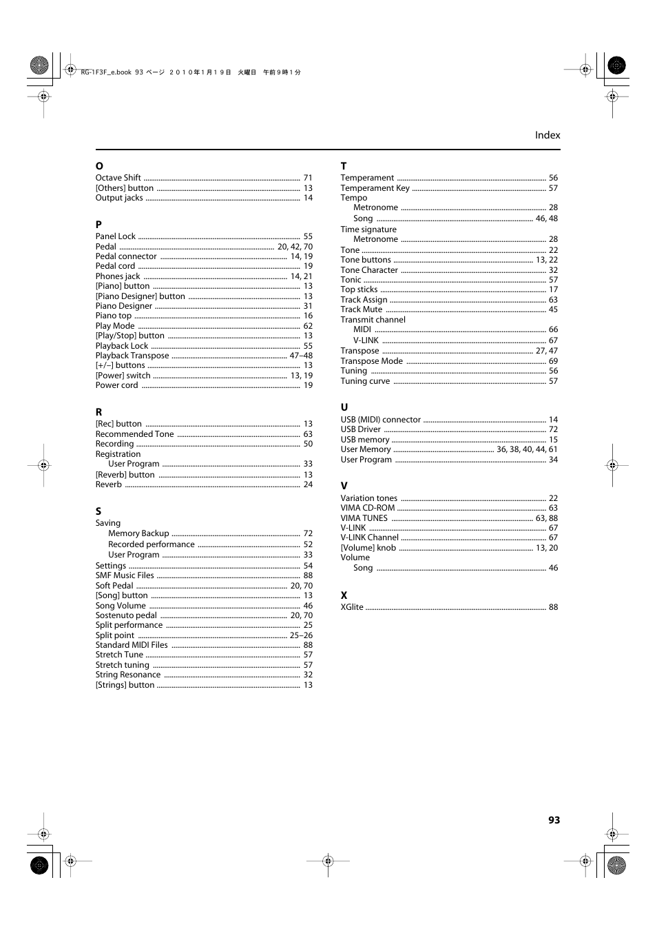 Roland Digital Grand RG-3F User Manual | Page 93 / 100