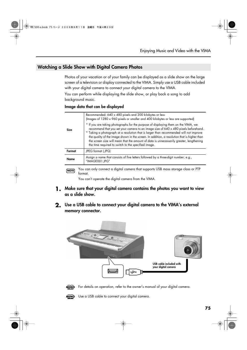 Watching a slide show with digital camera photos | Roland RK-500 User Manual | Page 76 / 166