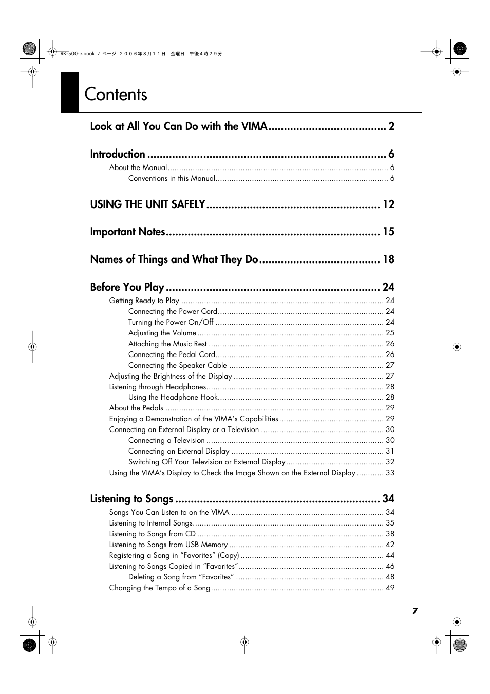 Roland RK-500 User Manual | Page 8 / 166