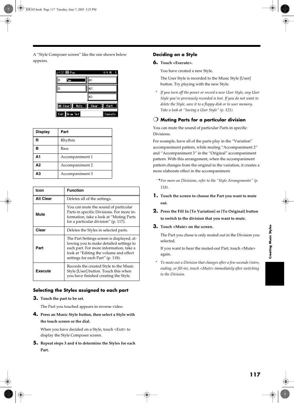 Roland KR105 User Manual | Page 117 / 176