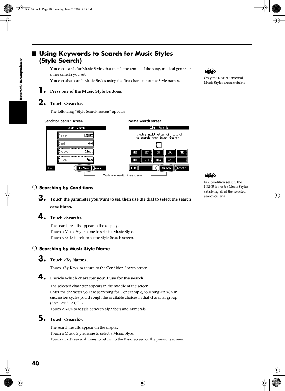 Roland KR105 User Manual | Page 40 / 176